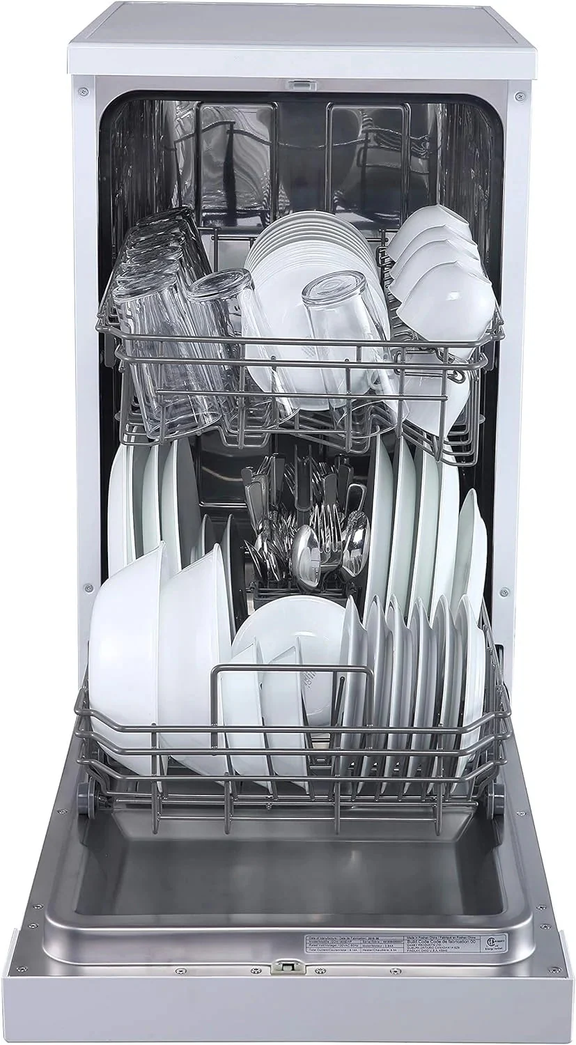 Portable Dishwasher, 18IN Wide, 8 Place Settings Capacity, White