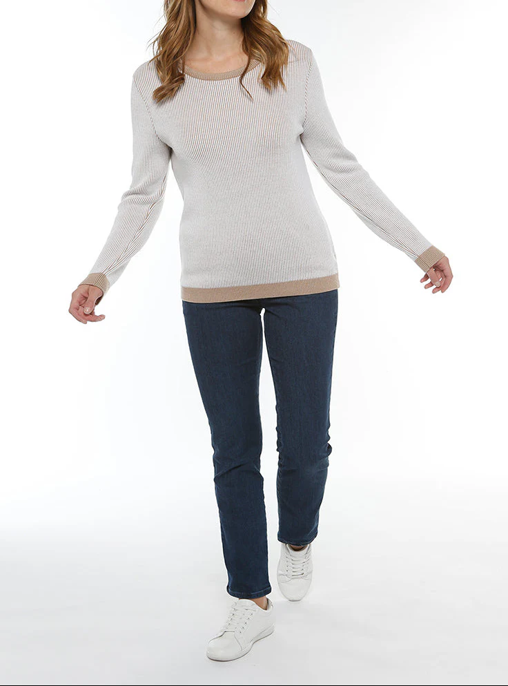 Pull femme maille anglaise beige chaud