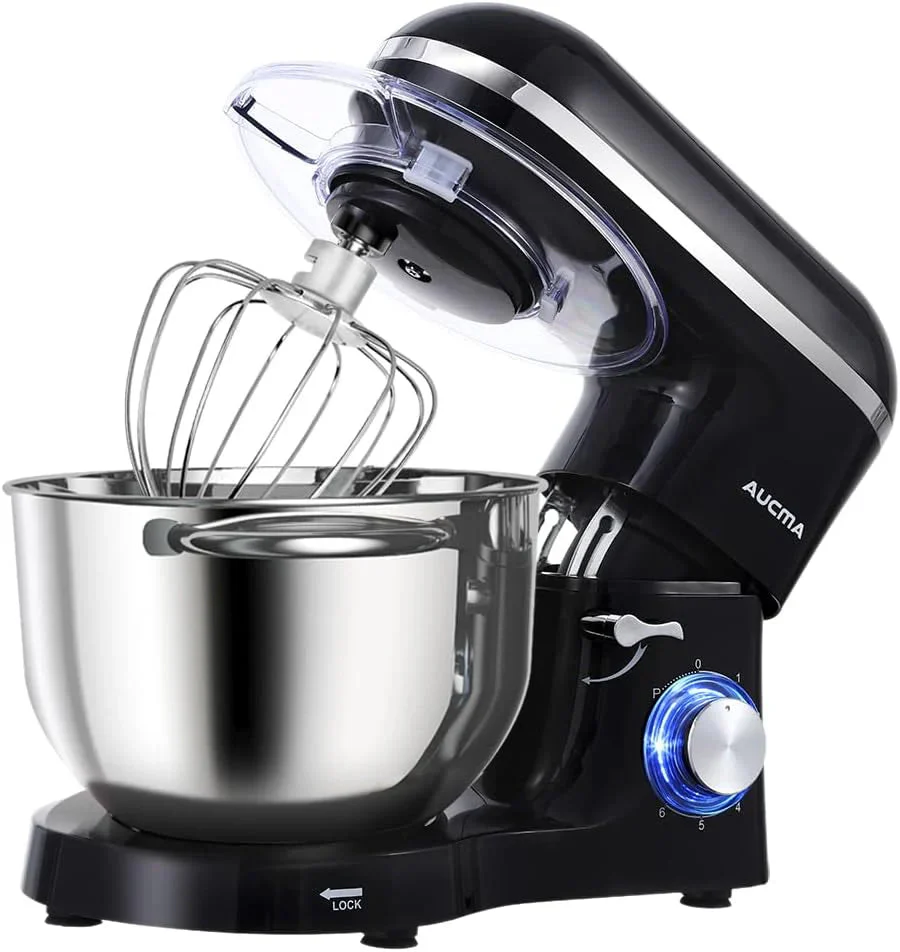 Aucma Stand Mixer, 6.5-QT 660W 6-Speed Tilt-Head Food Mixer, Kitchen Electric Mixer