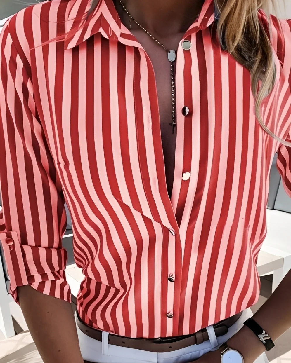 Rosie - Blouse rayée rétro