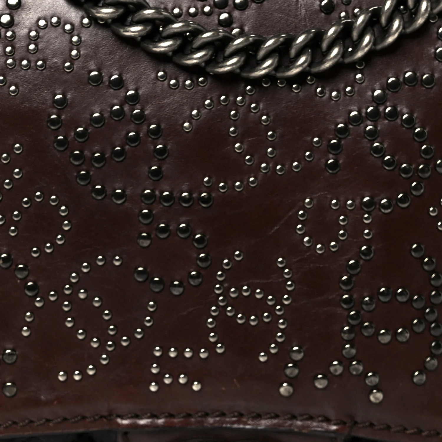 Calfskin Lambskin Studded Paris Dallas Texan Flap Brown Black