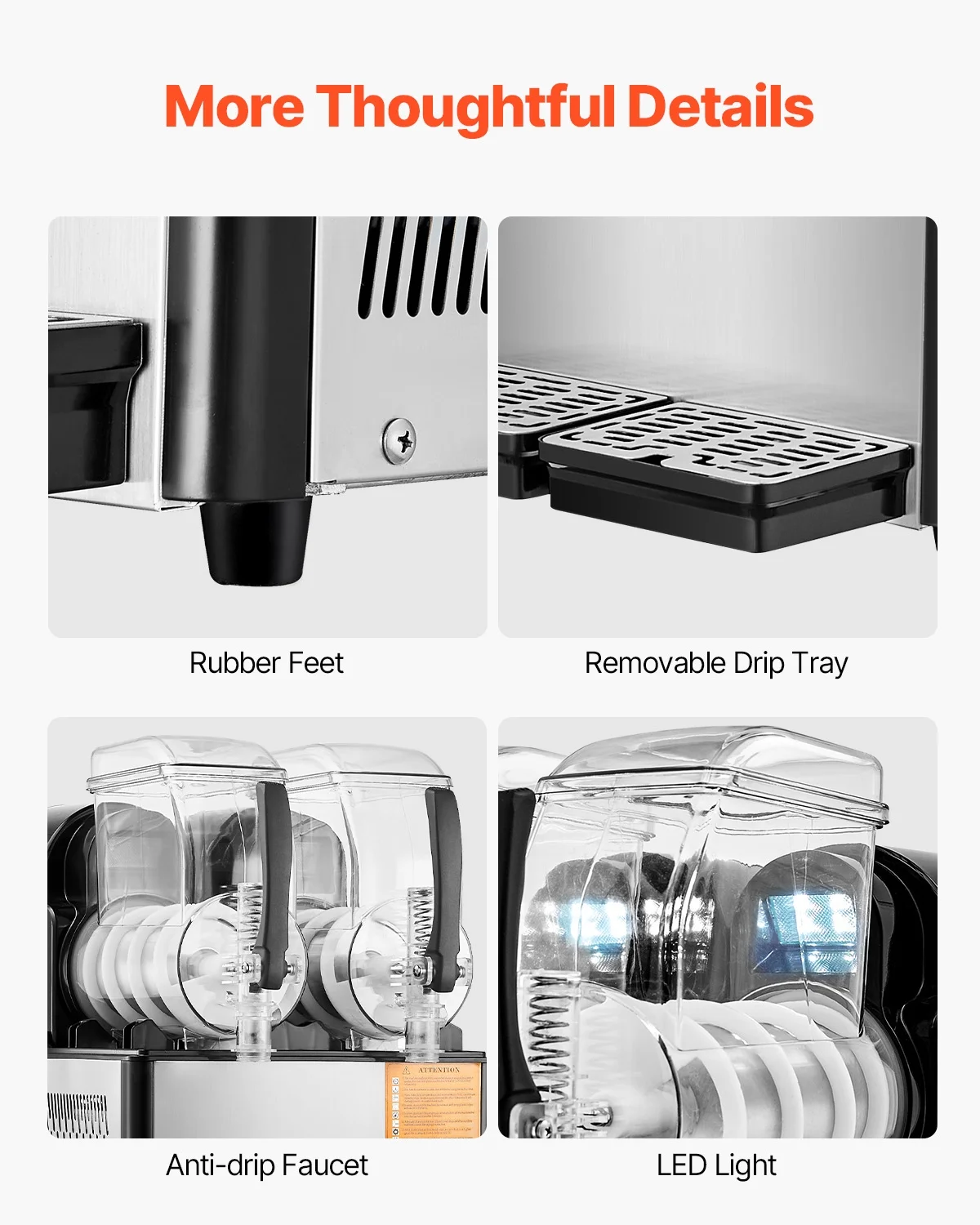 Commercial Slushy Machine, 4L*2 Tank Slushie Machine, Frozen Drink Machine with Temperature Preservation, Slushy Maker Machine - Image 2