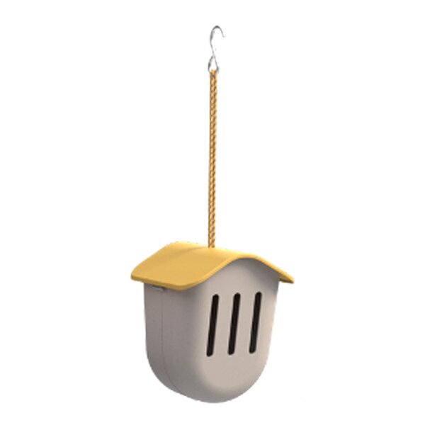 Sommerfuglhus 19 cm taupe gul