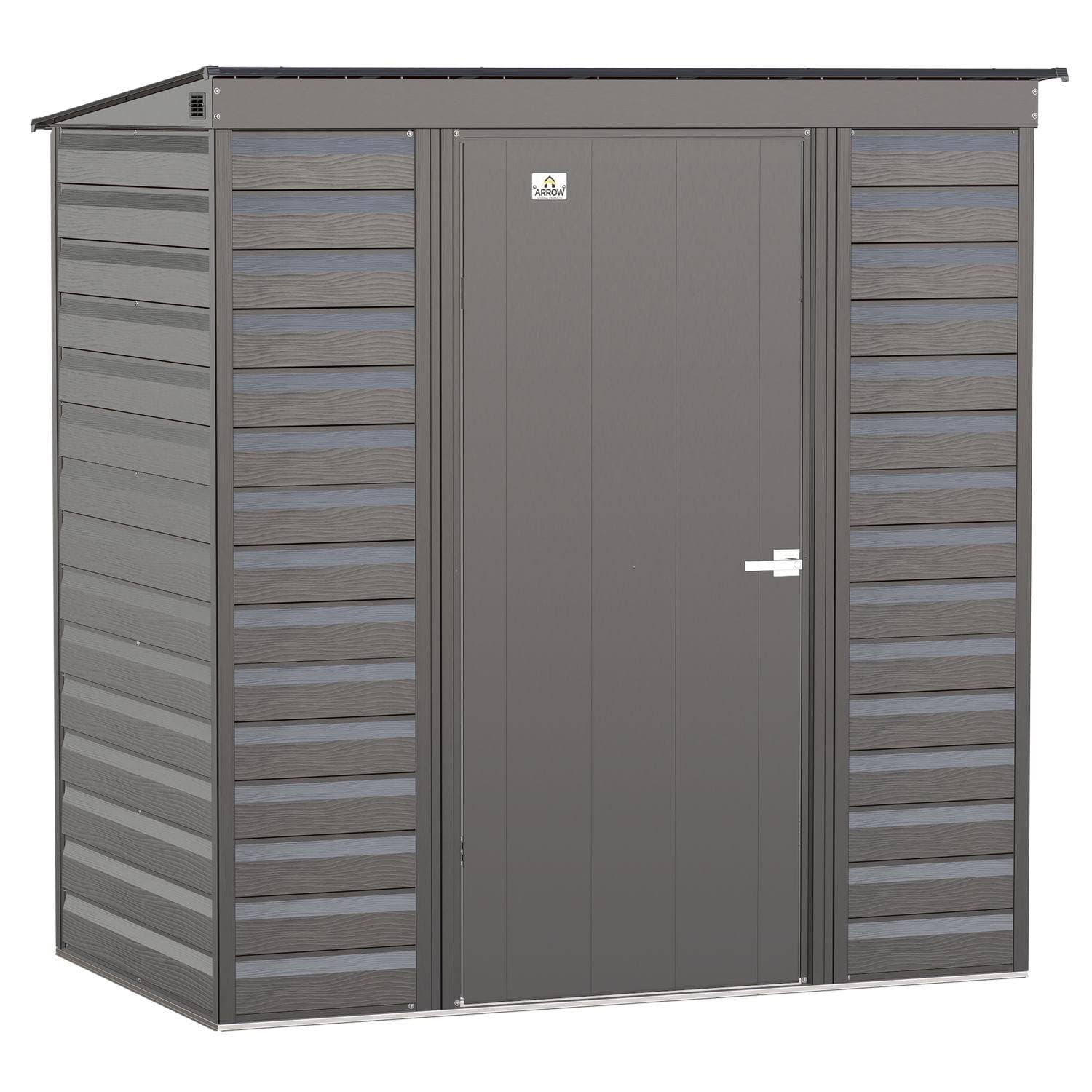 Arrow Select 6' x 4' Steel Storage Shed - Charcoal