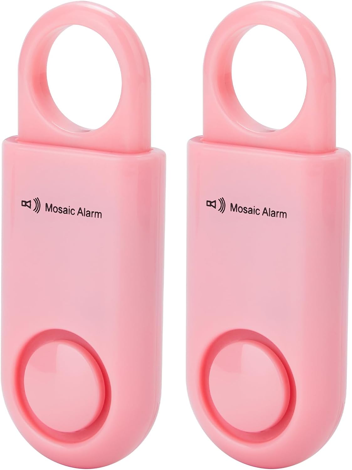 2 Pack Personal Safety Alarm Replaceable Battery | Ultra-Lightweight (0.8 oz) Keychain Siren for Women, Student, Children, Night Runner. SOS Emergency 130db Loud Hiking Alert Bulky-Free. Pink