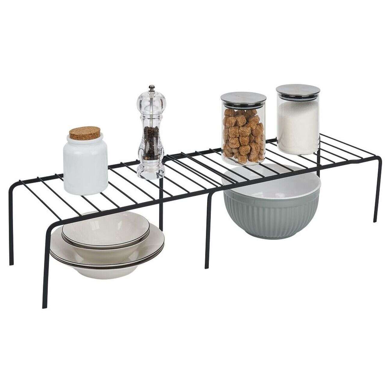 Support extensible en métal noir - L.43/69xl.20xH.14,5cm