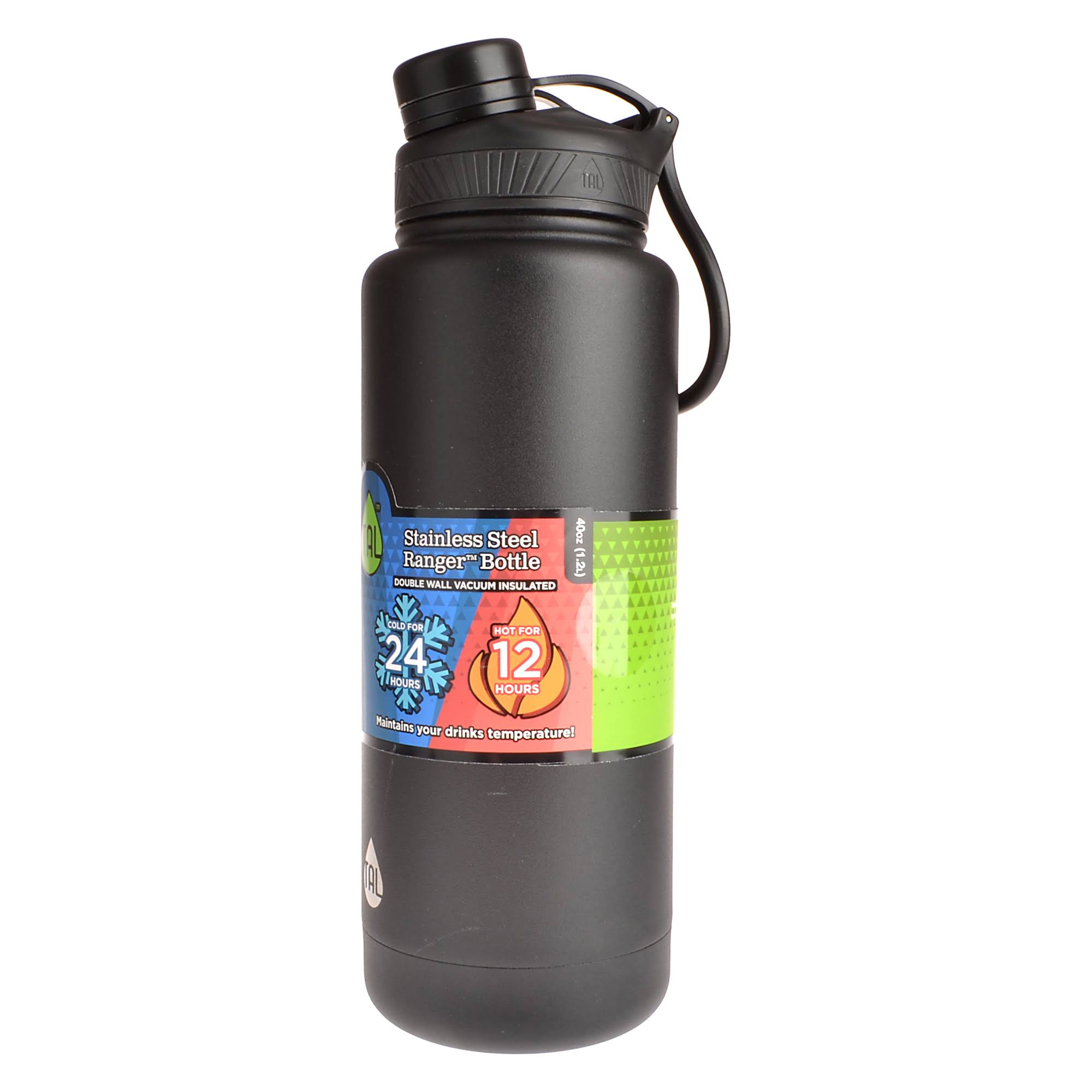 Tal Water Bottle Double Wall Insulated Stainless Steel Ranger Pro - 40oz - Black