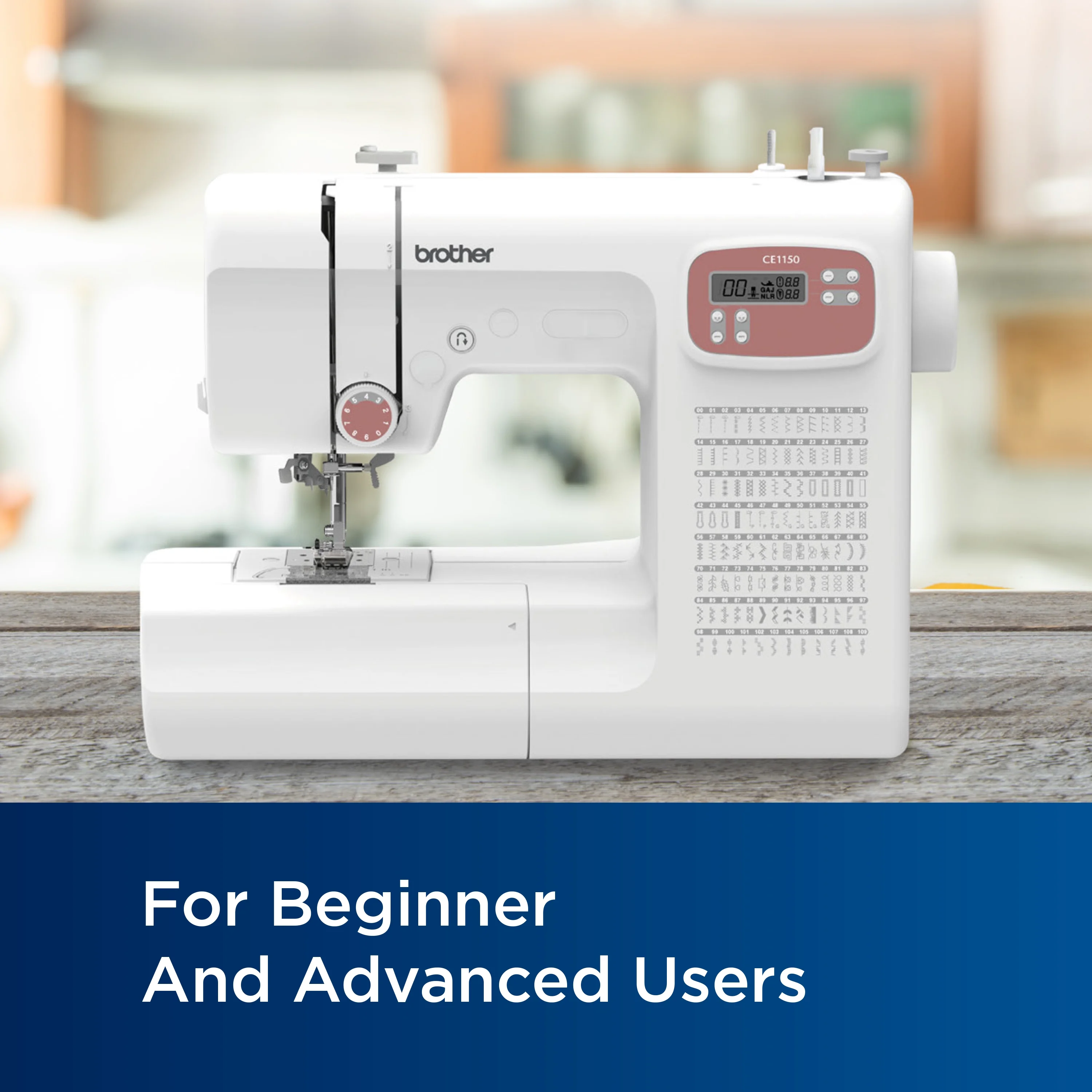 Brother CE1150 110 - Stitch Computerized Sewing Machine with Auto Needle Threader, LCD Display & Wide Range of Stitches