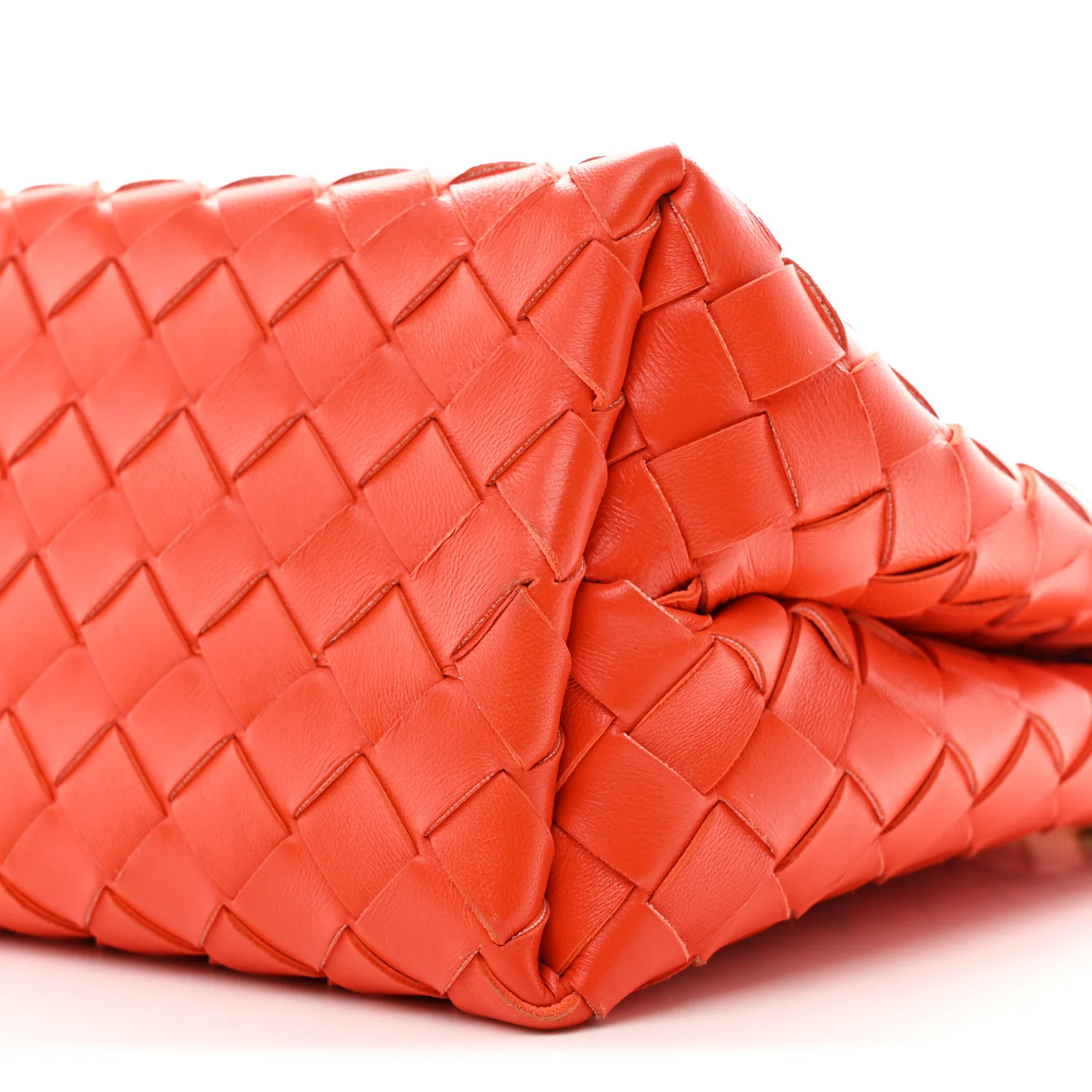Nappa Intrecciato Small Andiamo With Chain Shoulder Bag Orange