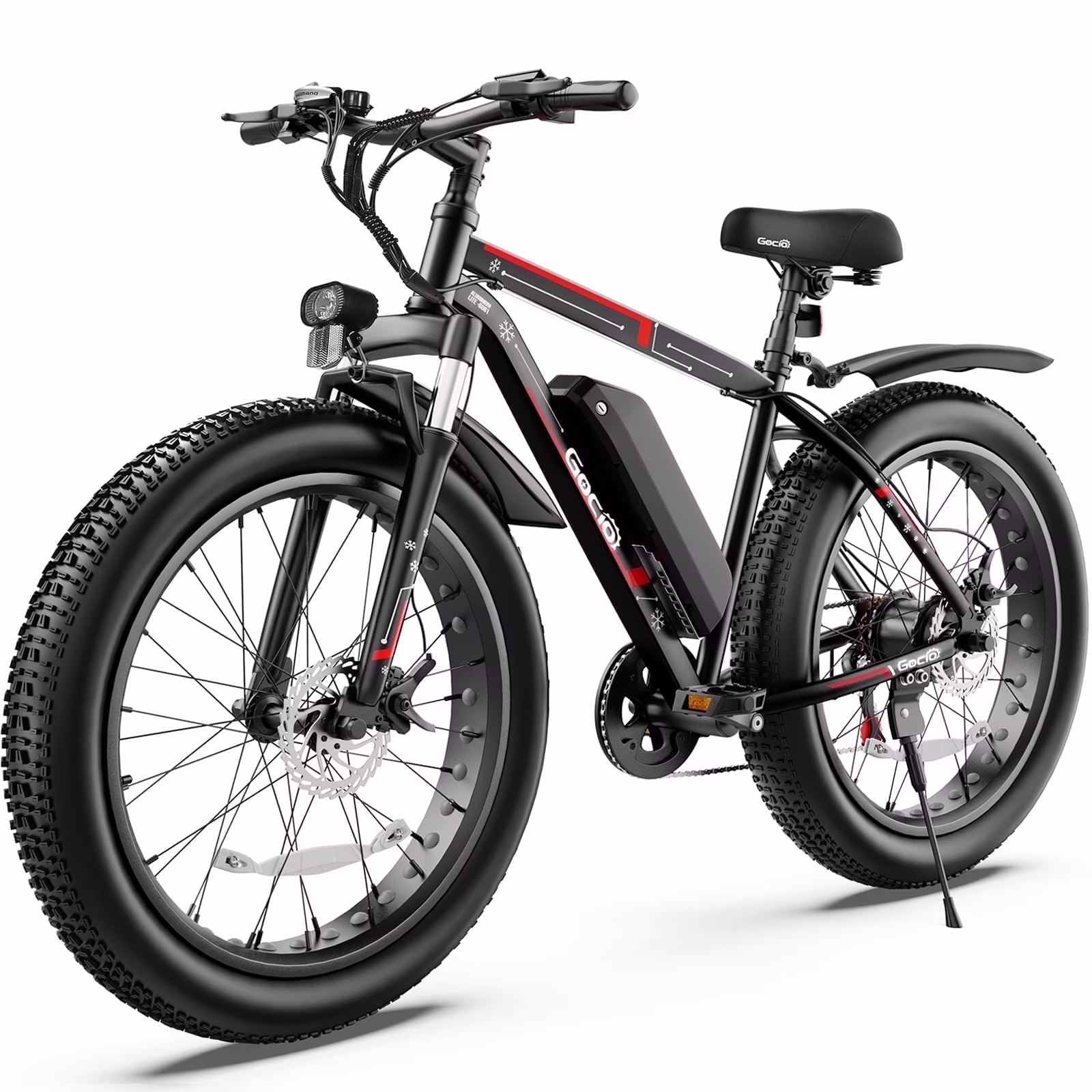 26" 4.0 Fat Tire Electric Bike for Adults, 500W Motor, 48V 13Ah Battery, Lightweight Aluminum Alloy Frame, Max 22Mph Electric Mountain Bike Beach Snow Ebike for Men, Professional 7-Speed UL2849(Black)