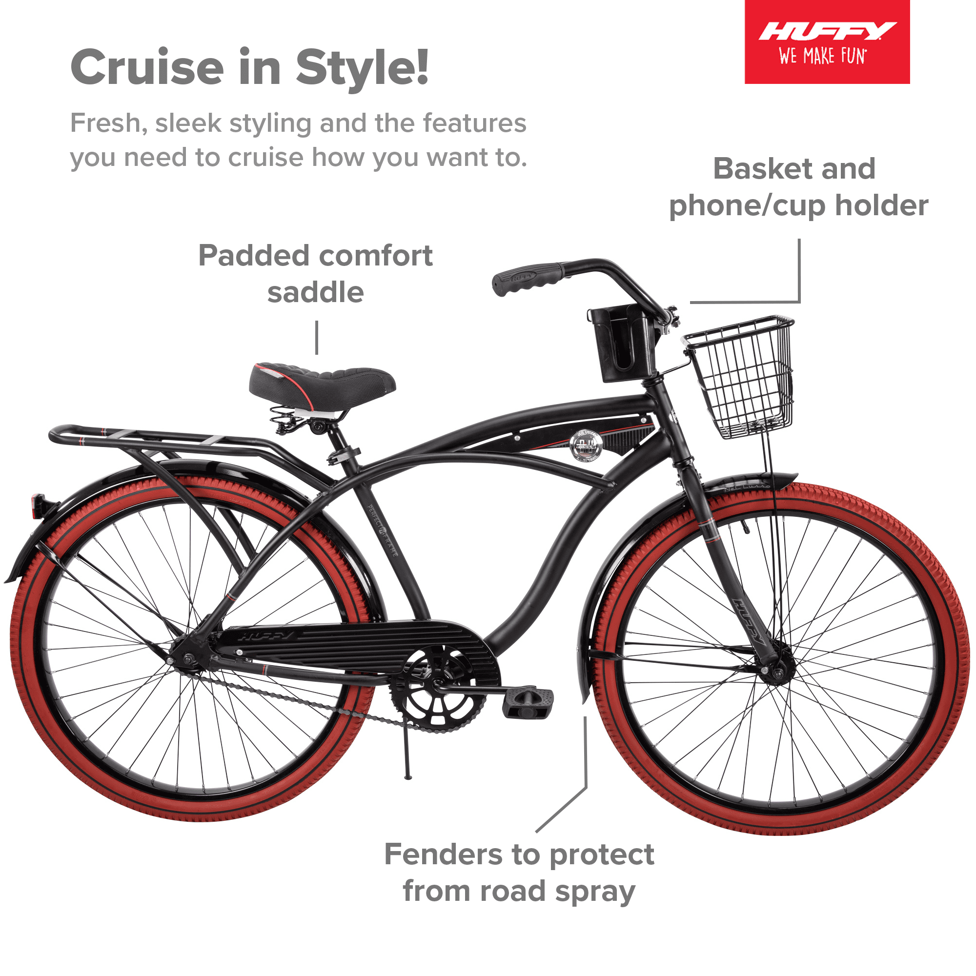 26¡± Nel Lusso Men's Cruiser Bike. Matte Black