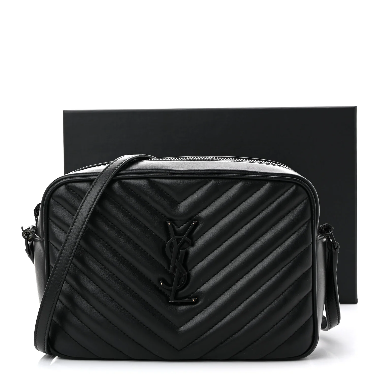 Calfskin Matelasse Monogram Monochrome Lou Camera Bag Black