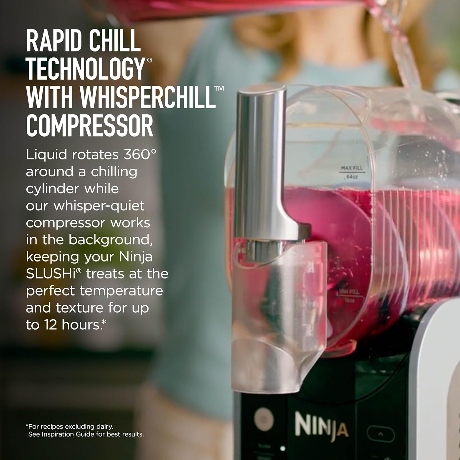 Ninja SLUSHi Professional Drink Maker, 7+ Servings, Black, FS301| No Ice Needed, 5 Preset Programs, Rapid Chill Technology, 7+ Servings, 88-Oz Easy-Fill Container, Dishwasher Safe Parts