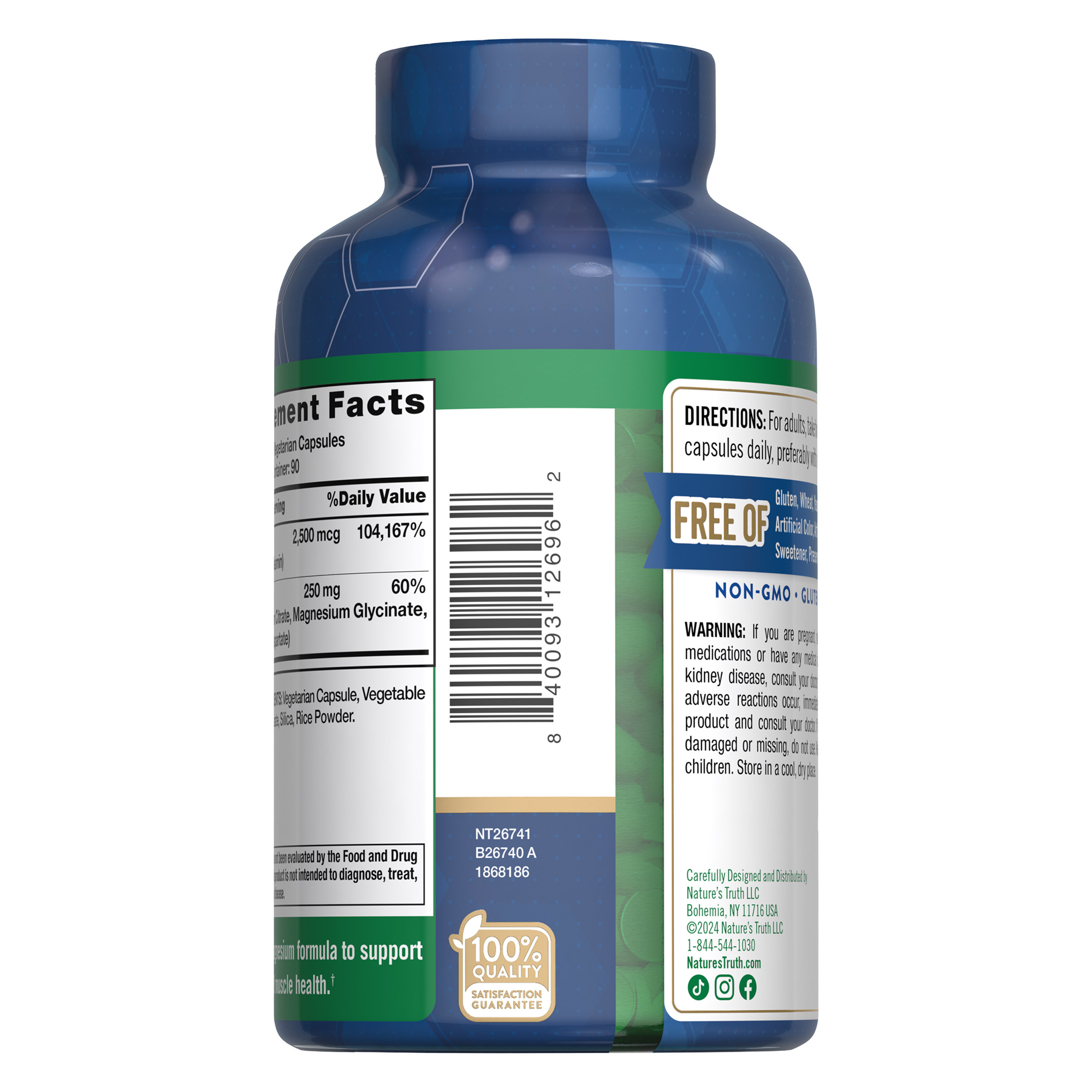 Magnesium Blend, 250 mg, 180 Vegetarian Capsules - Image 3