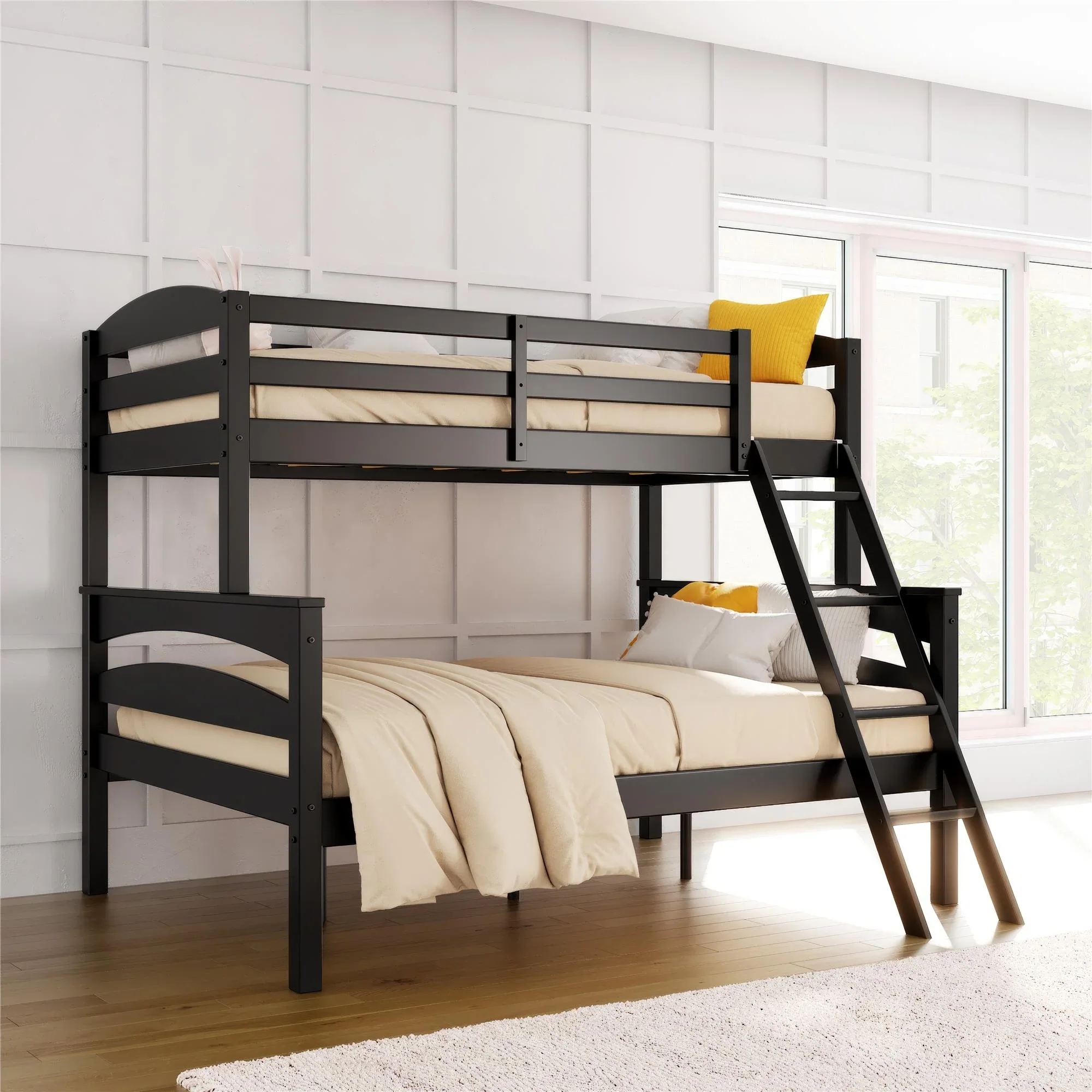 Better Homes & Gardens Leighton Kids' Convertible Twin-Over-Full Bunk Bed, Gray