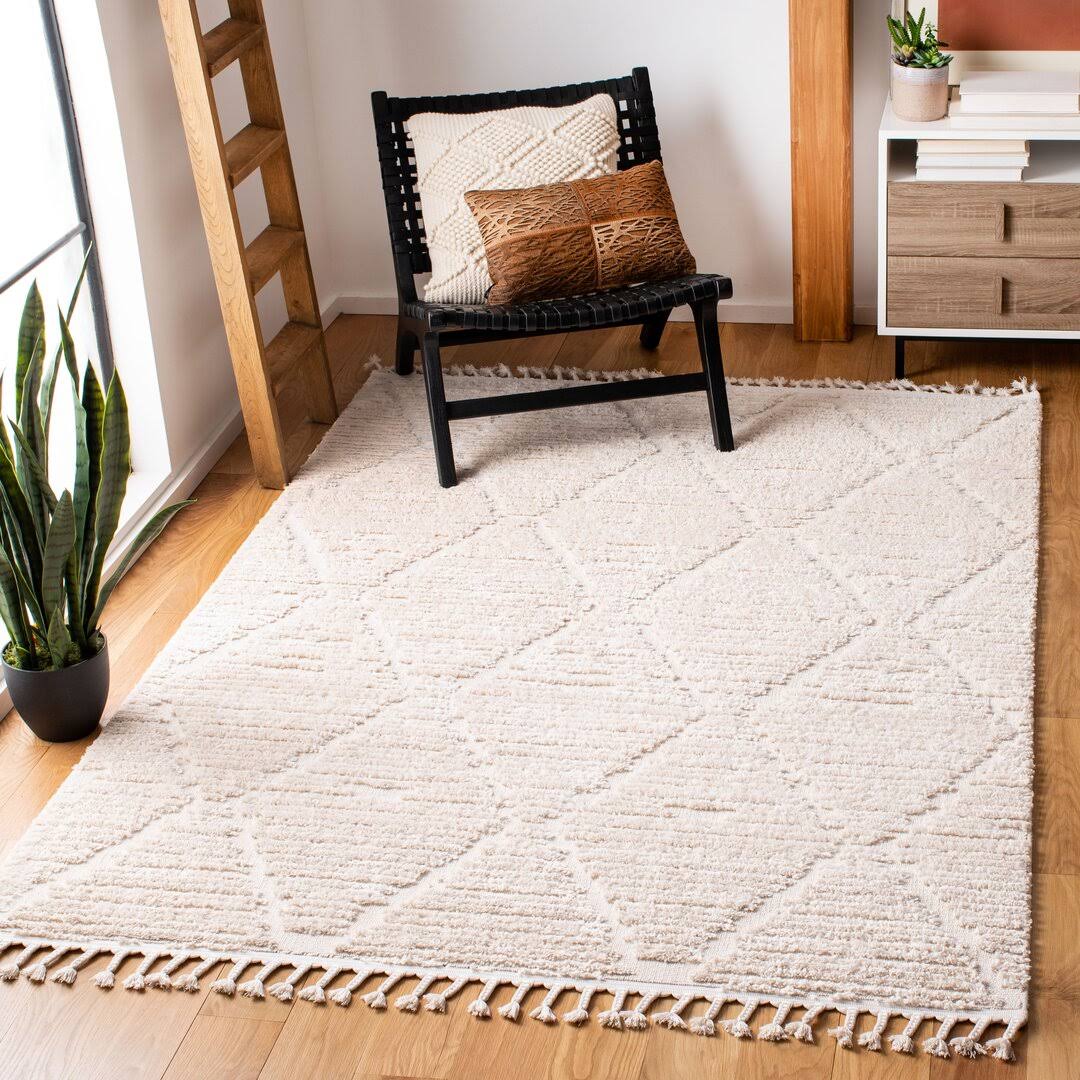 Idris Geometric Beige Area Rug Union Rustic Rug Size: Rectangle 5'3