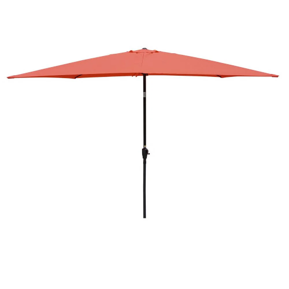 6x9 FT Rectangular Patio Umbrella,Outdoor Waterproof Umbrella with Crank and Push Button Tilt,Aluminum Market Table Umbrella without flap,6 Steel Ribs,Polyester Canopy for Garden Backyard Poolside