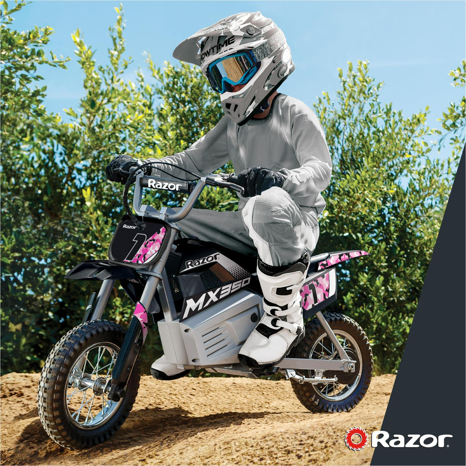 Dirt Rocket MX350 Black with Decals. up to 14 mph. 24V Electric Dirt Bike for Child 8+ - Image 4