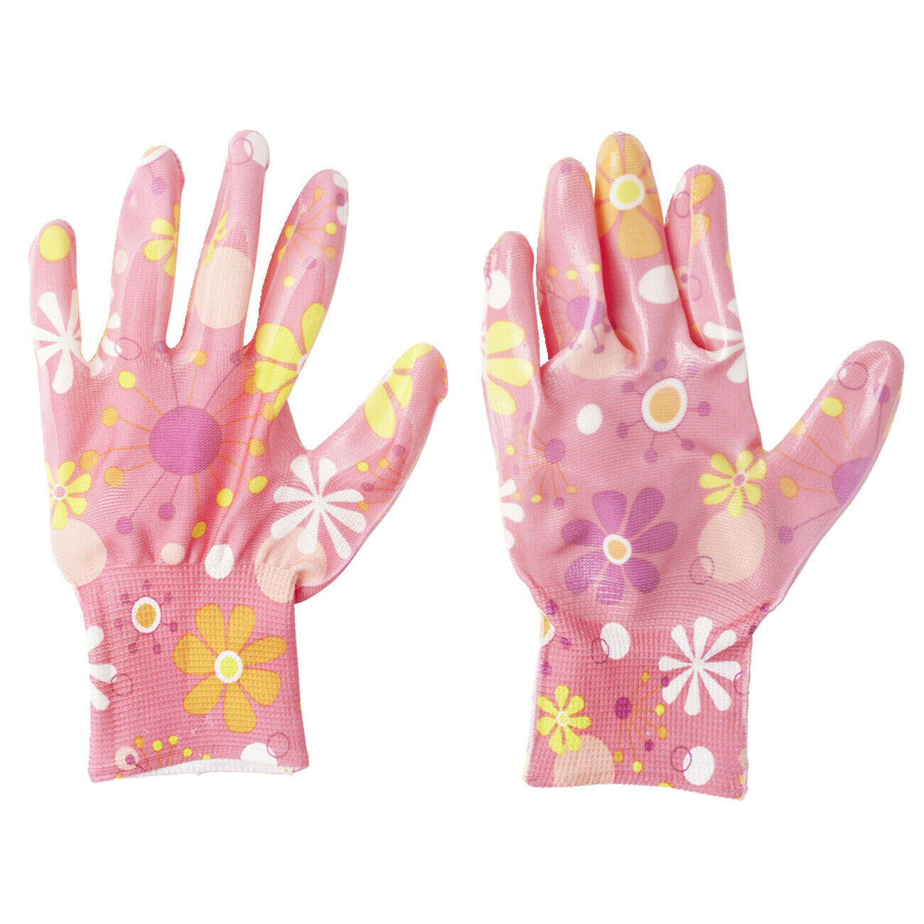 Paire de gants jardin motif floral 13x24cm (3 modèles)