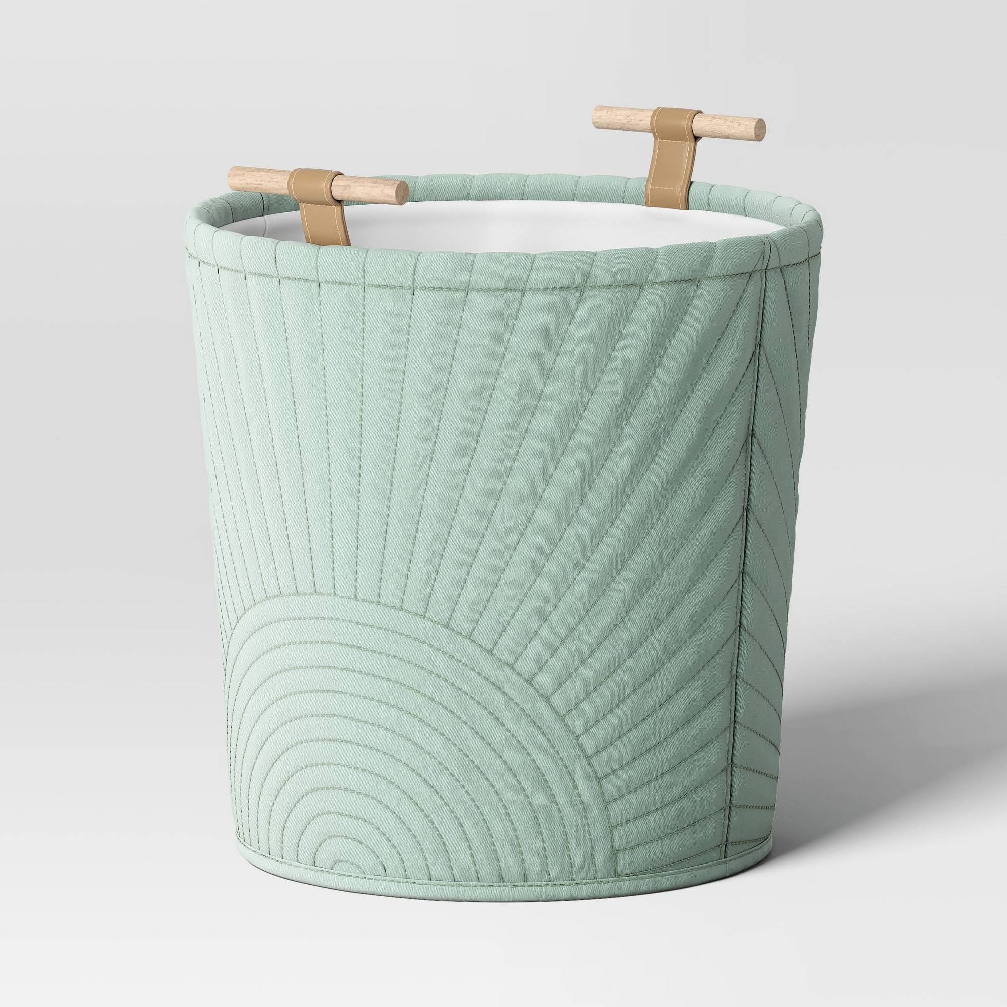 Large Quilted Kids' Storage Basket Teal Green - Pillowfort