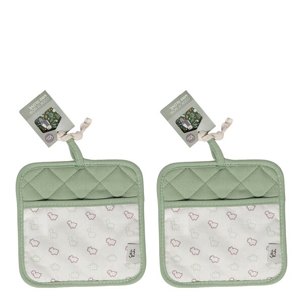 Chic Kids gryteklut 17,5x17,5 cm 2 stk dinosaur