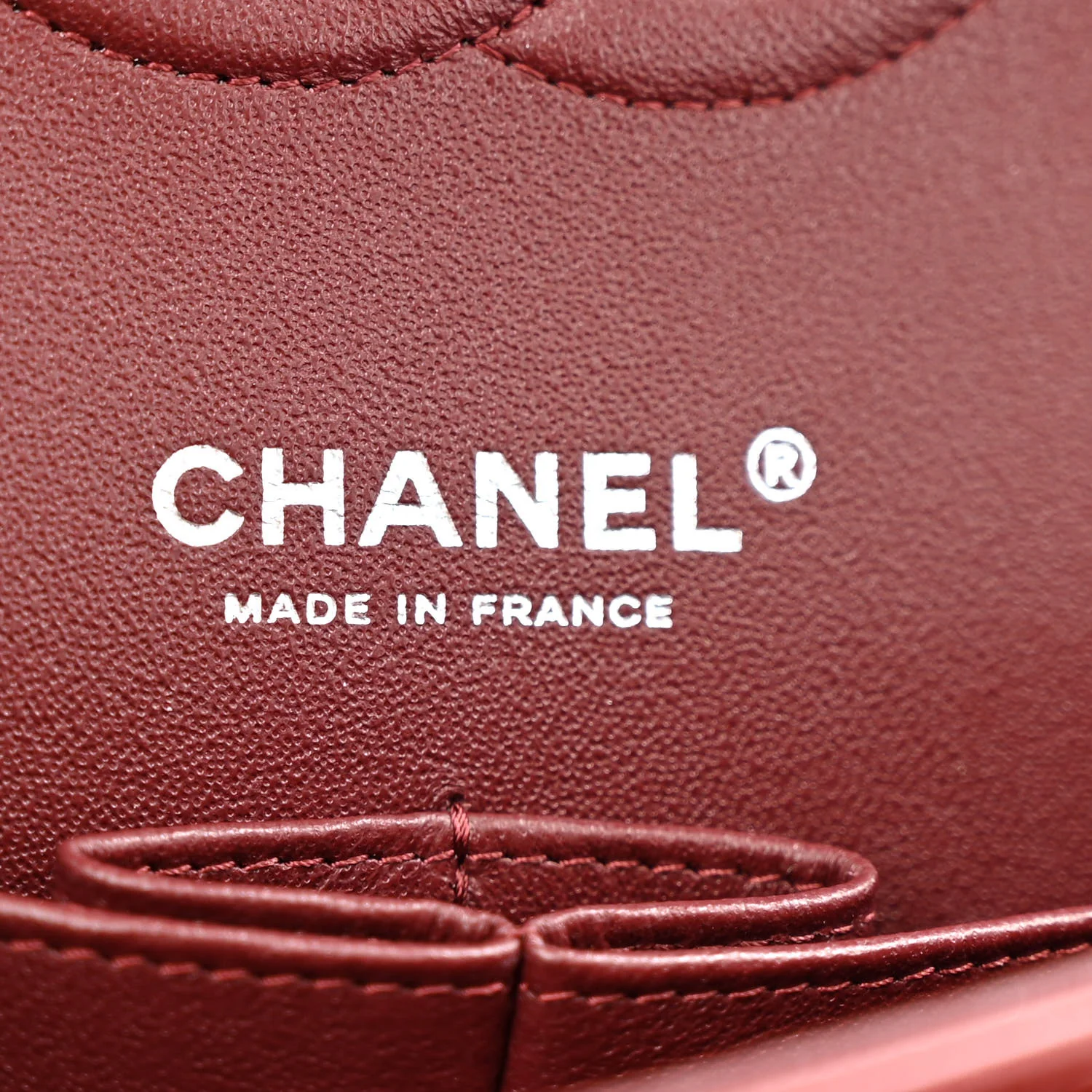 Lambskin Quilted Medium Double Flap Burgundy