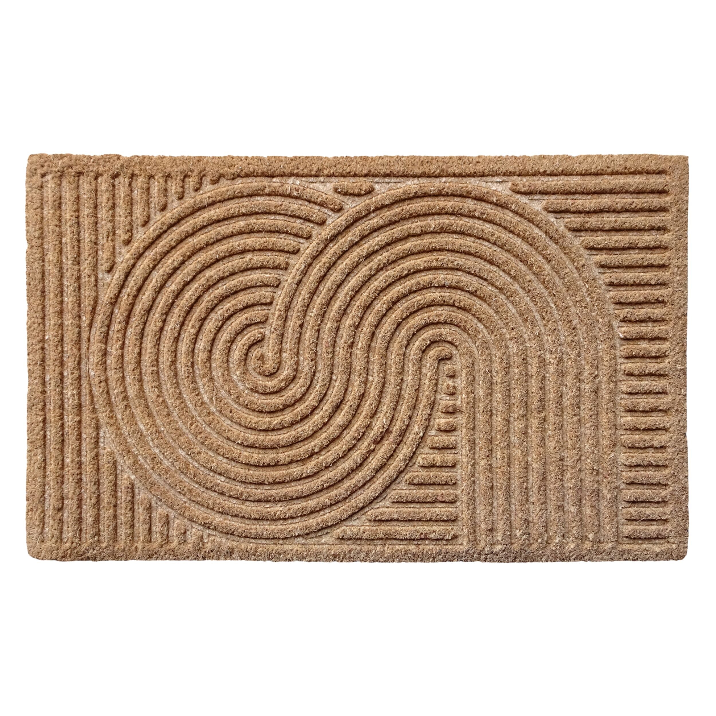 Swirl Vinyl Back Coir Doormat 75x45cm