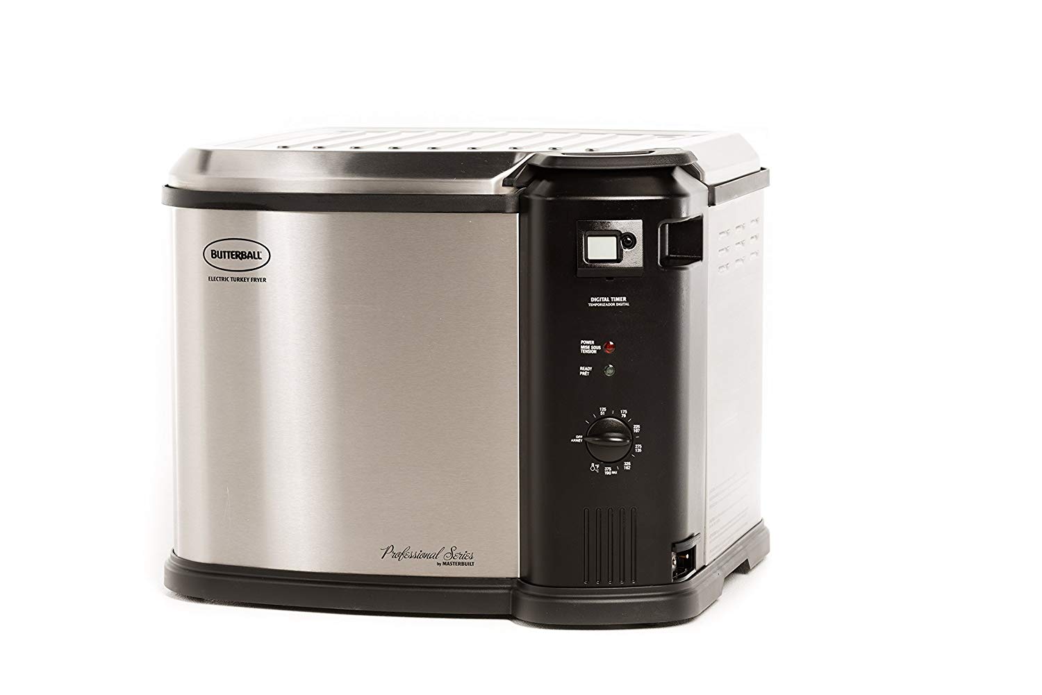 Friteuse électrique Butterball XL 2025 pour dinde, capacité de 9 kg, commandes analogiques, minuterie numérique, puissance de 1650 W, nettoyage facile, conception sécuritaire