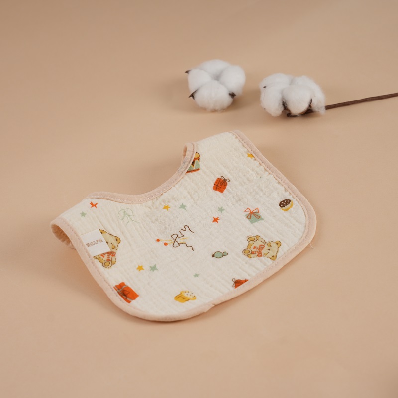 Muslin Gauze Fabric Baby Bib Shower Gift Set High Absorbent Newborn Feeding Essentials Multi Color Flower Pattern Infant Bib