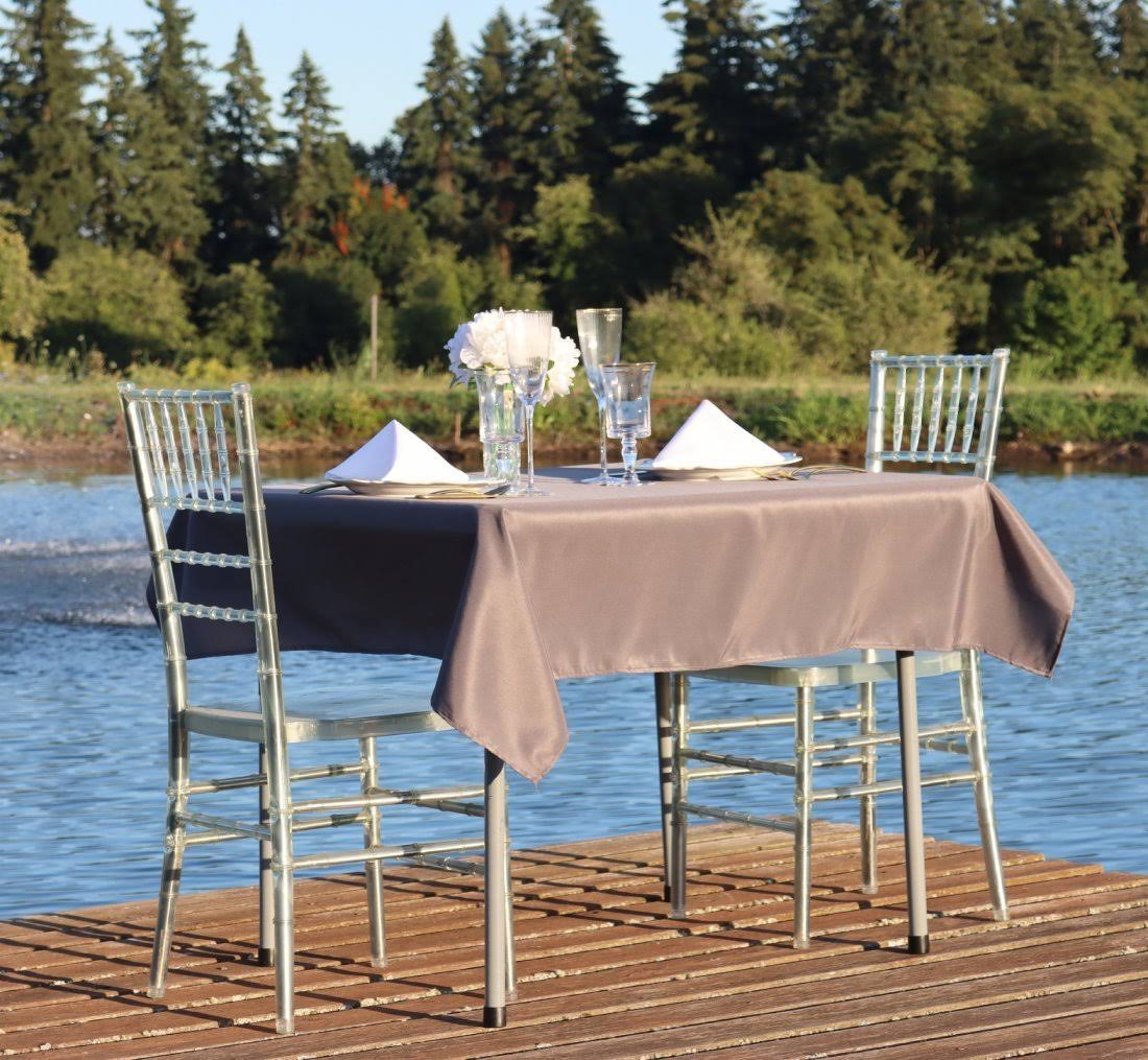 Linentablecloth 54-Inch Square Polyester Tablecloth Black