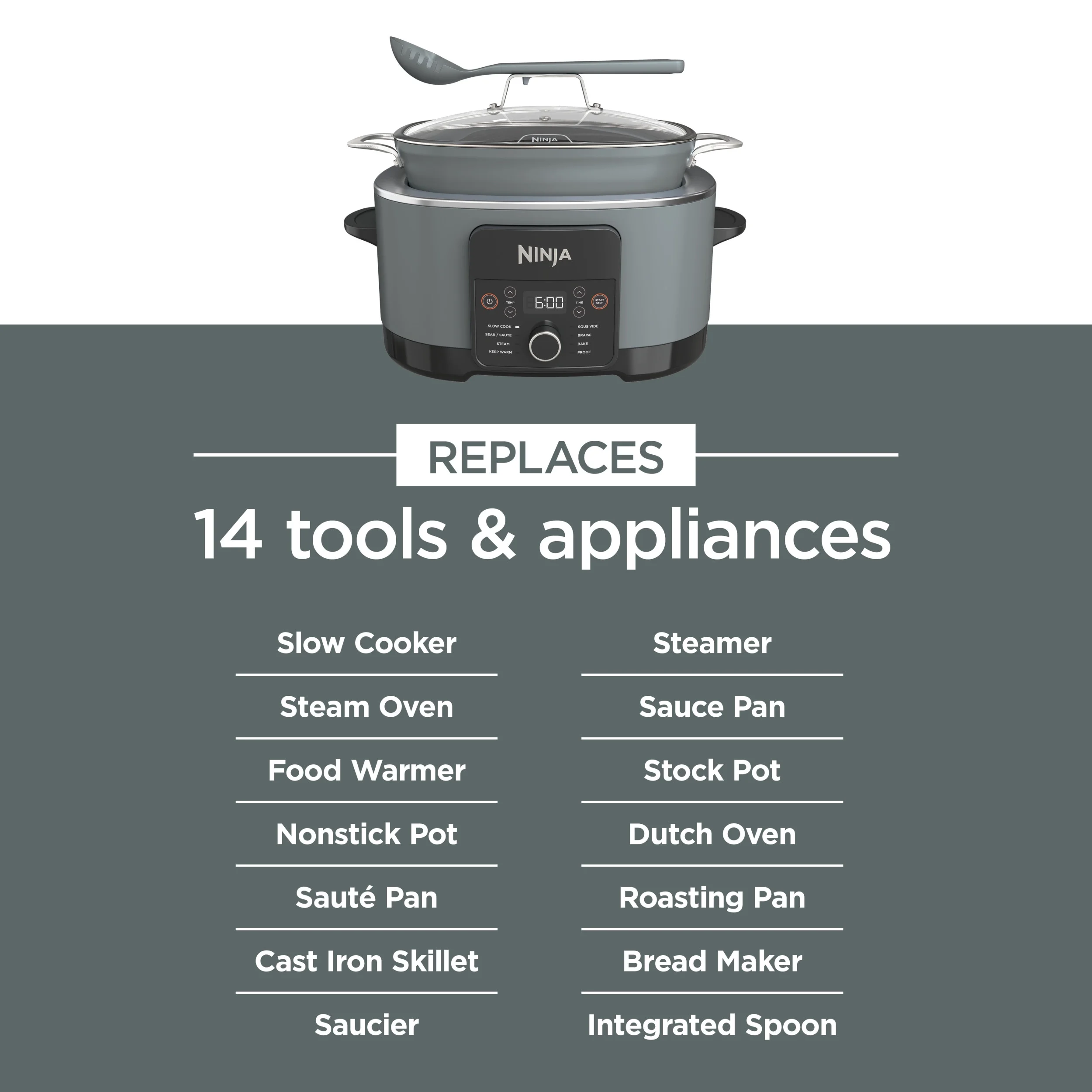 Ninja Foodi 8.5 Qt Possiblecooker PRO, Gray, MC1001
