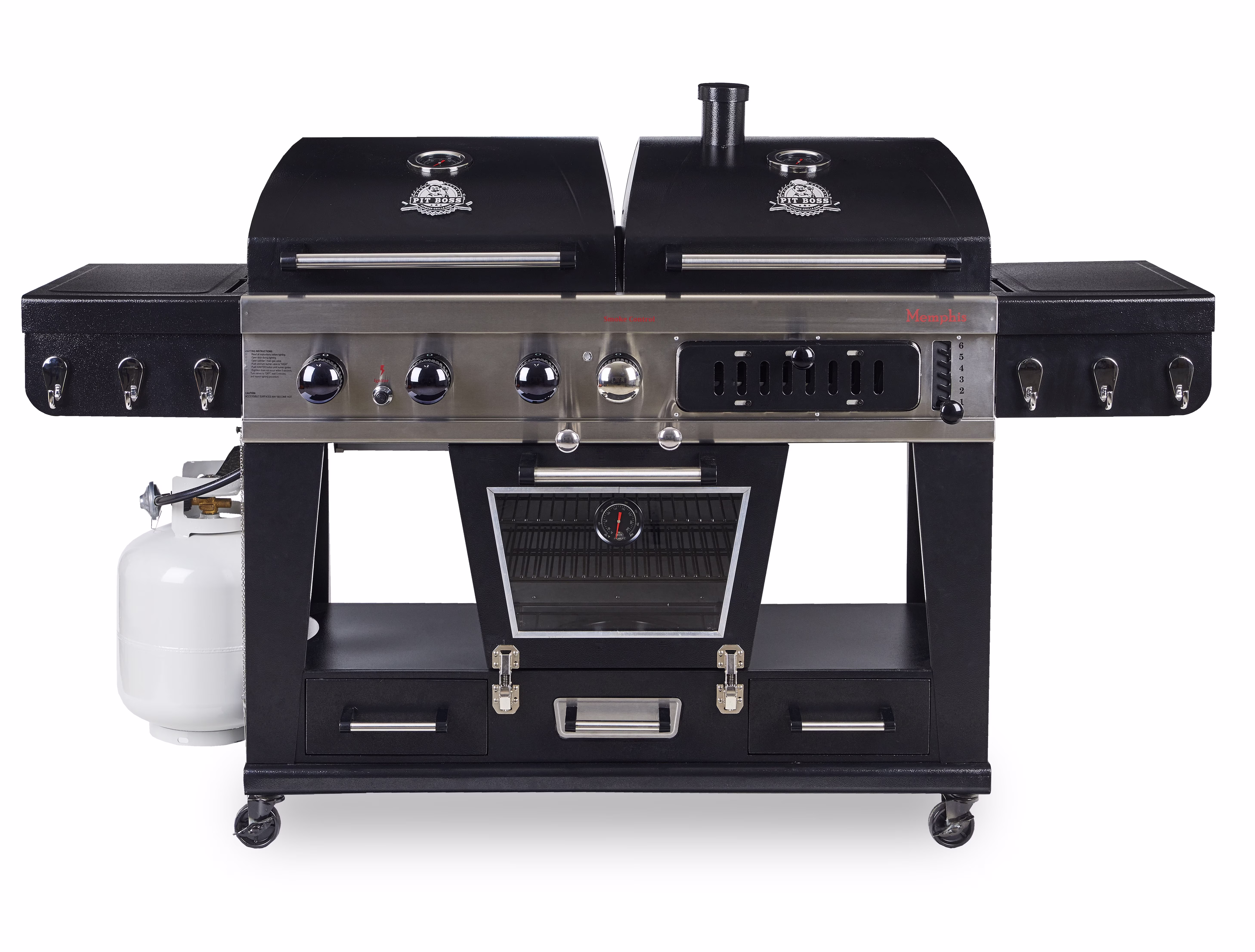 Memphis Ultimate Gas and Charcoal Combo Grill with Electric Smoker