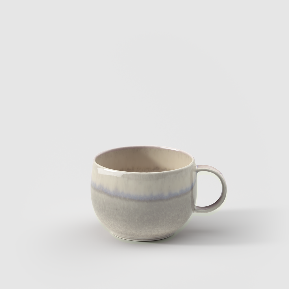 Perlemor Coffee cup - Beige, 6.5 oz, Premium Porcelain