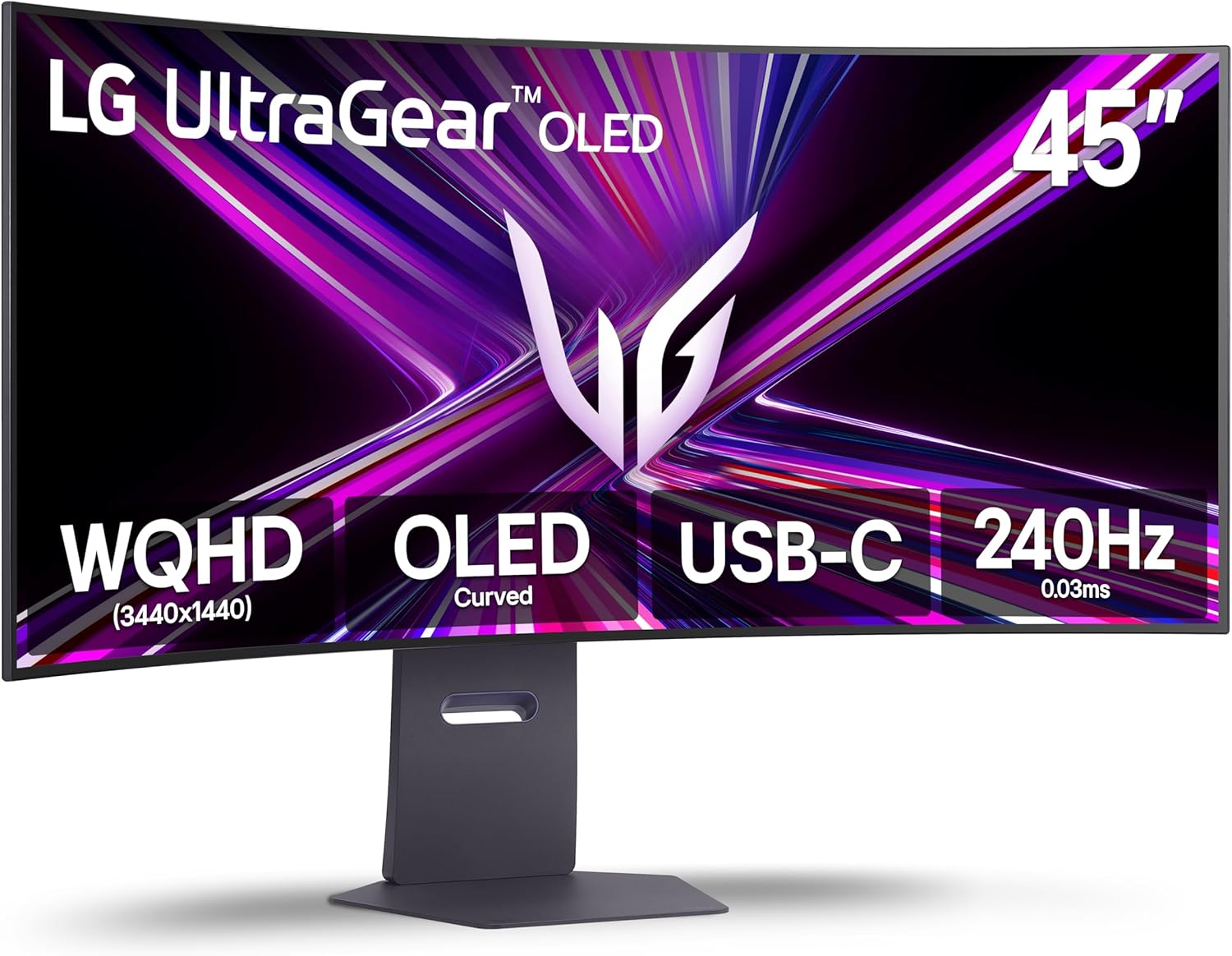 LG 45GX900A-B 45-Inch Ultragear WQHD (3440 x 1440) OLED Curved Gaming Monitor  240Hz  0.03ms  NVIDIA G-Sync  VESA DisplayHDR True Black 400  HDMI 2.1  DisplayPort  USB Type-C PD 65W  Black