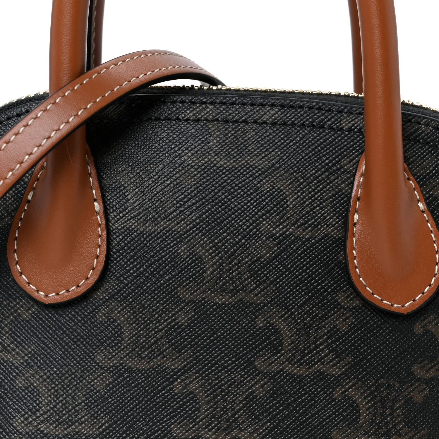 Canvas Calfskin Triomphe Mini Honorine Bag Tan
