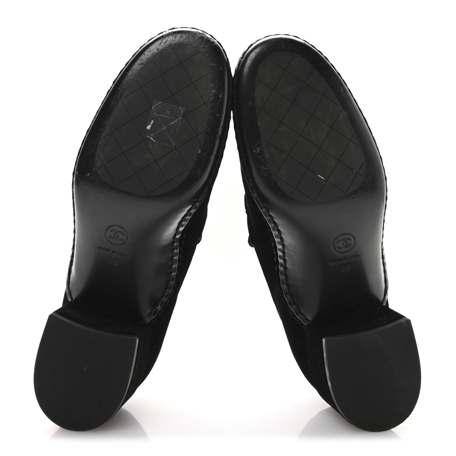 Shiny Calfskin Logo Loafers 38 Black