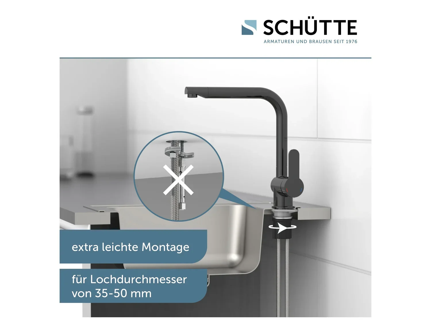 Schtte Mitigeur robinet de cuisine RIO, avec bec rtractable