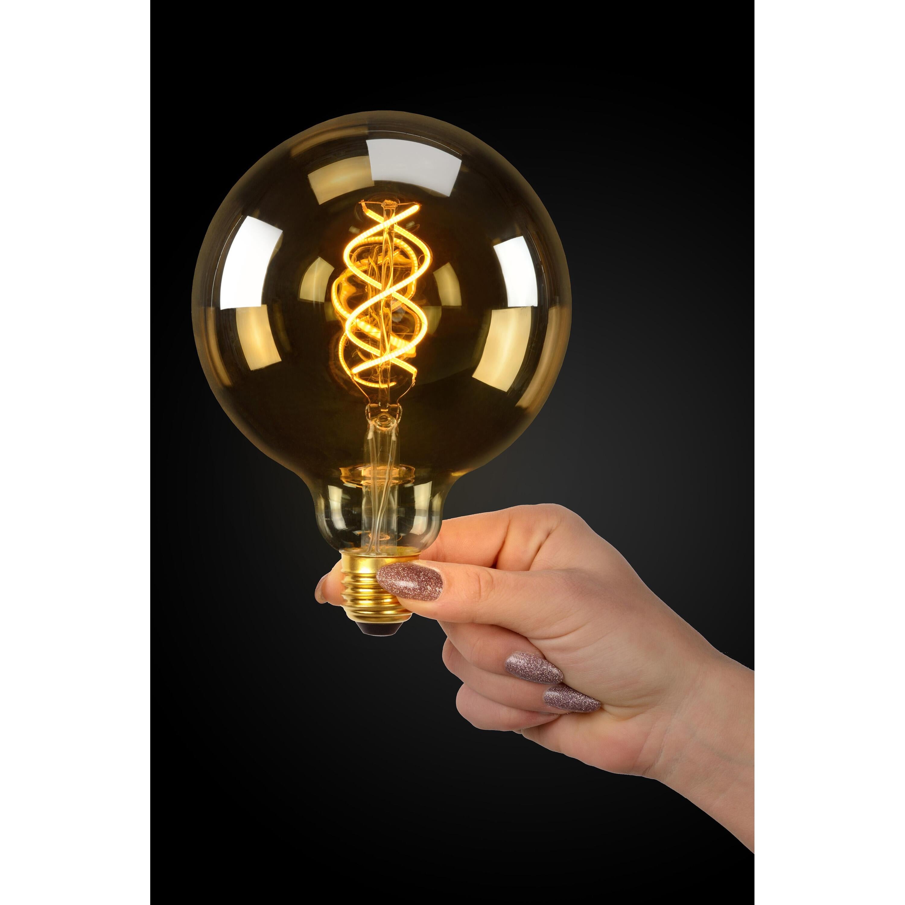 G125 Globe LED lichtbron E27 Ø125 5W 2200K amber dimbaar