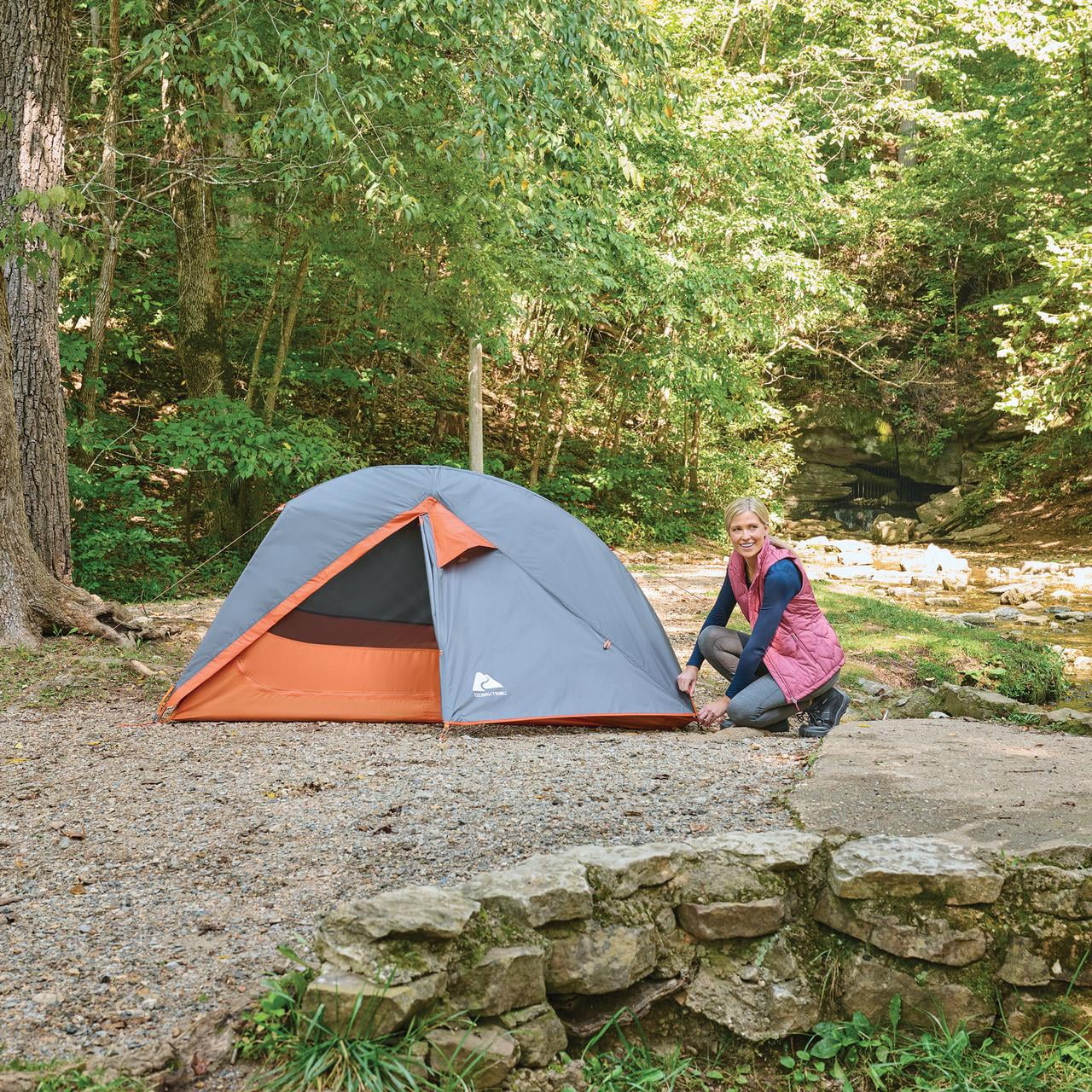 1-Person Lightweight Backpacking Tent, 82 in. x 51 in., 3.65 lb. Carry Weight, Orange - Image 3