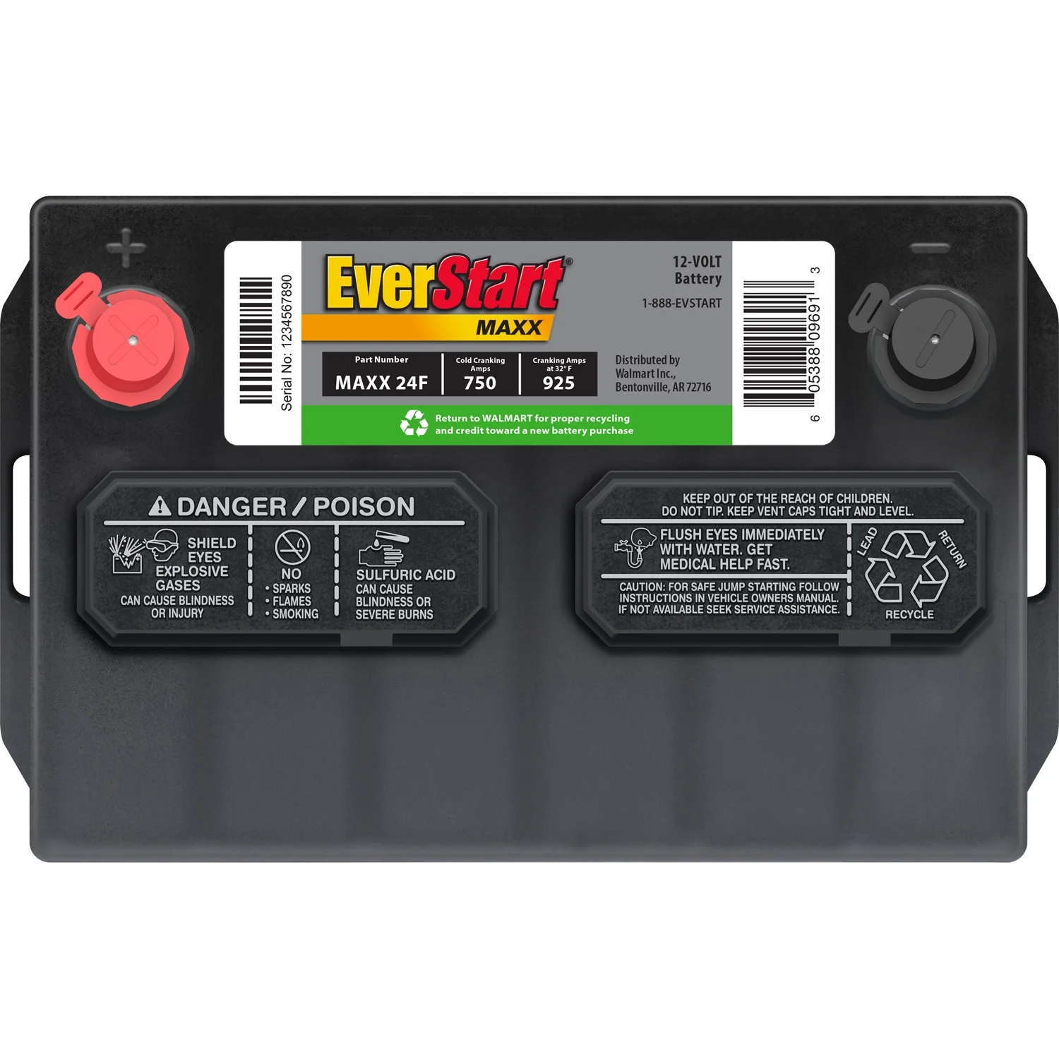 Maxx Lead Acid Automotive Battery, Group Size 24F 12 Volt, 750 CCA - Image 5