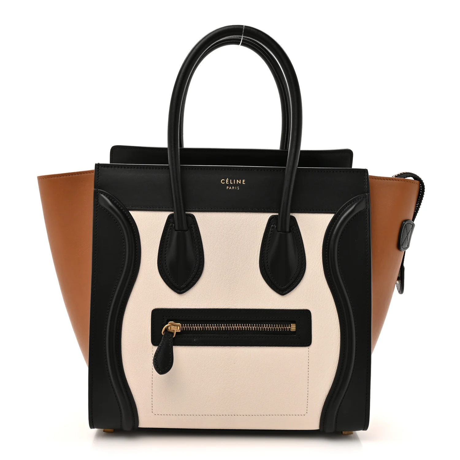 Baby Grained Calfskin Nubuck Micro Tri-Color Luggage White