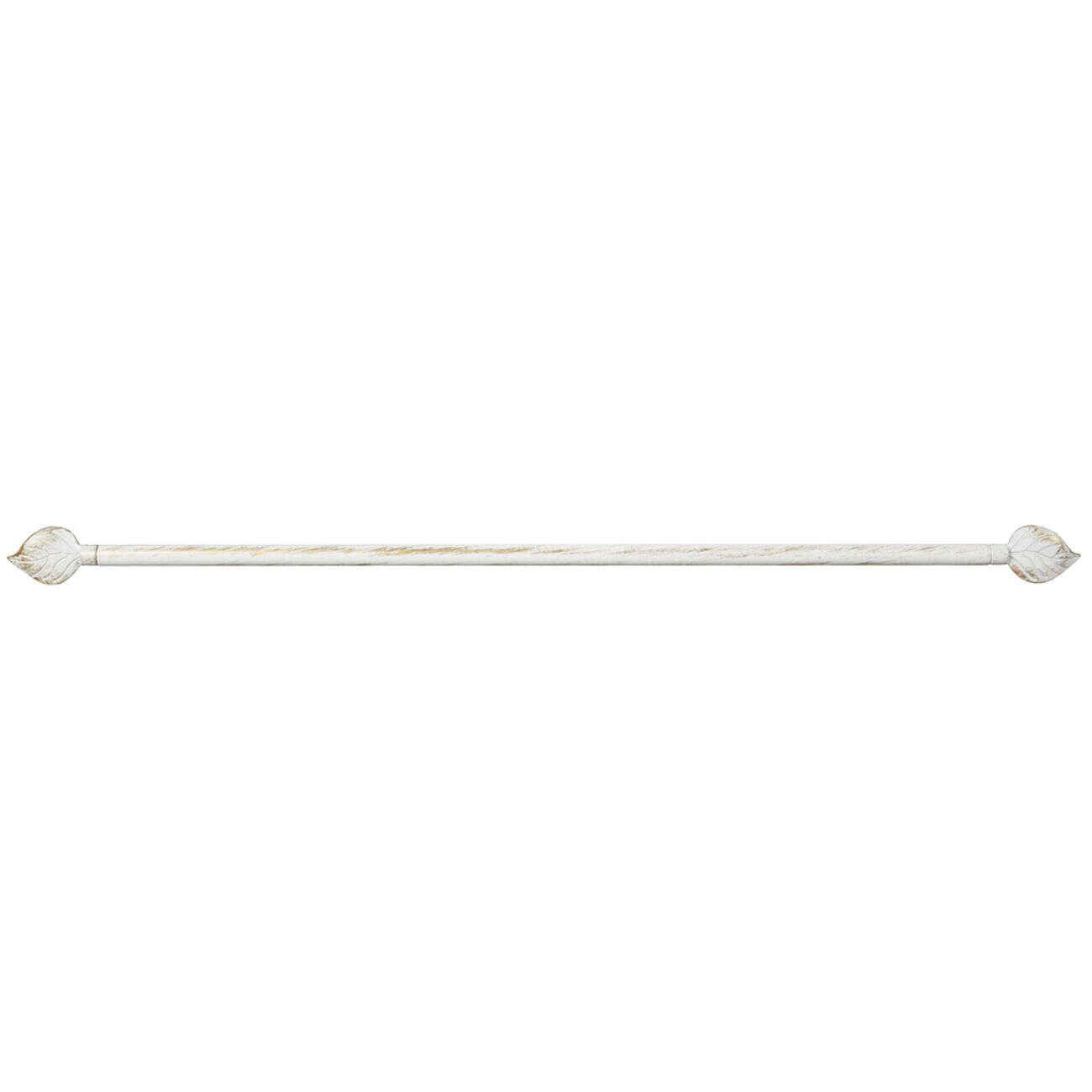 Tringle à vitrage Extensible 40-60 cm embout feuille blanc vieilli