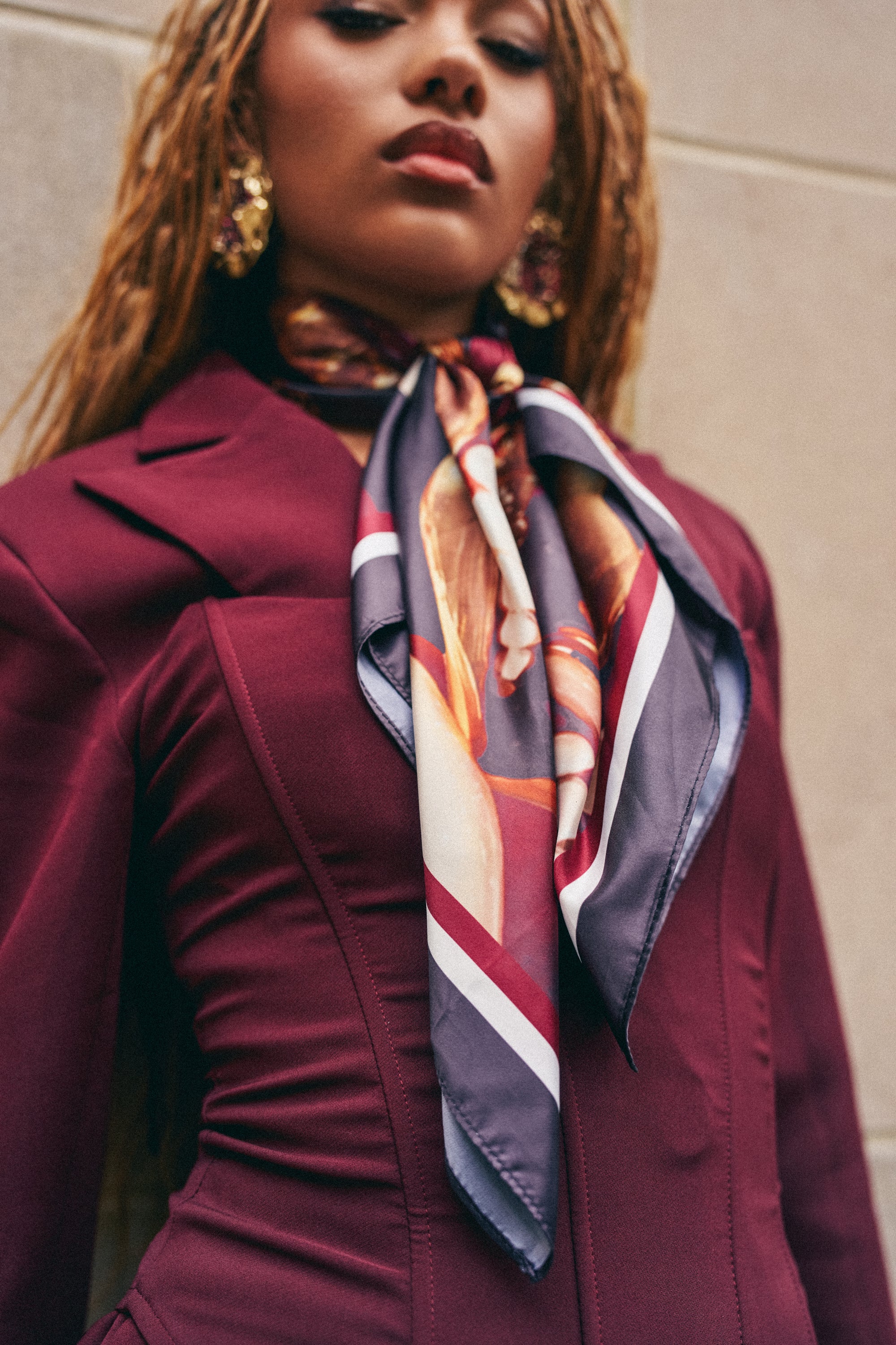 JUST SMILE SATIN SCARF - Akira Store