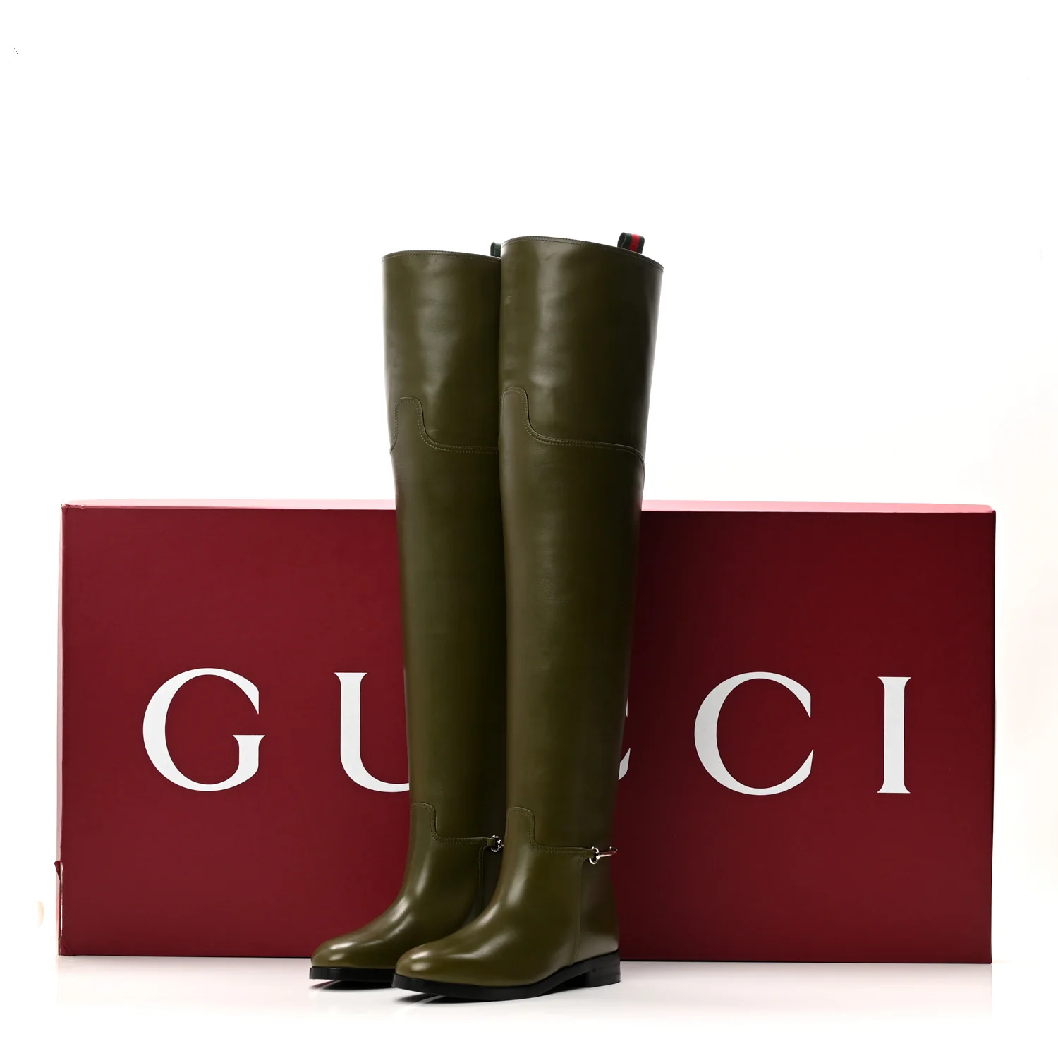 Marot Lux Slim Horsebit Over The Knee 38 Luscious Green