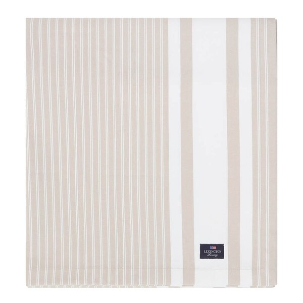 Icons stripete oxfordduk 180x180 cm beige/hvit
