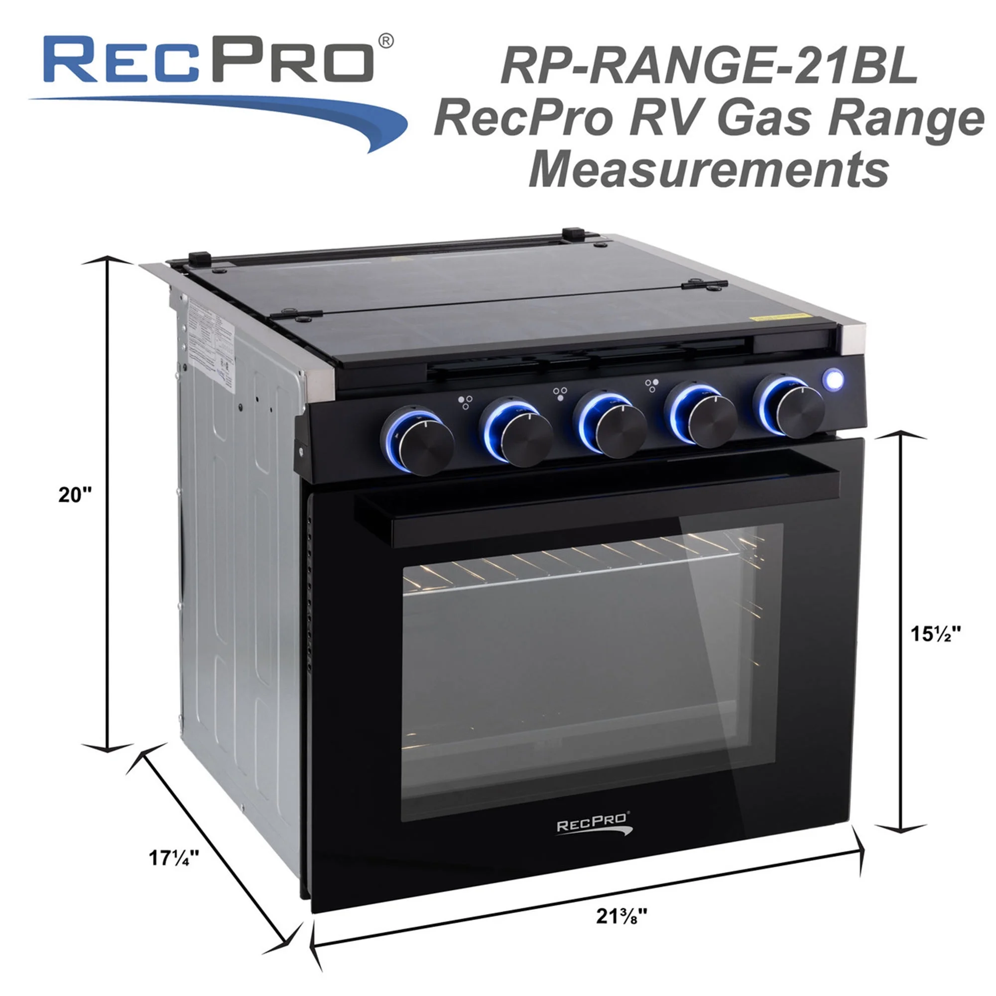 17 Inch 3 Burner Propane RV Stove Gas Range without Hood, Silver - Image 2