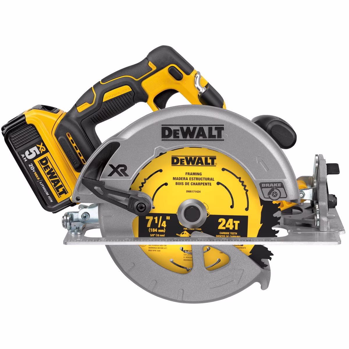 Dewalt 20V Max Brushless 7 - 1/4 Circ Saw Kit