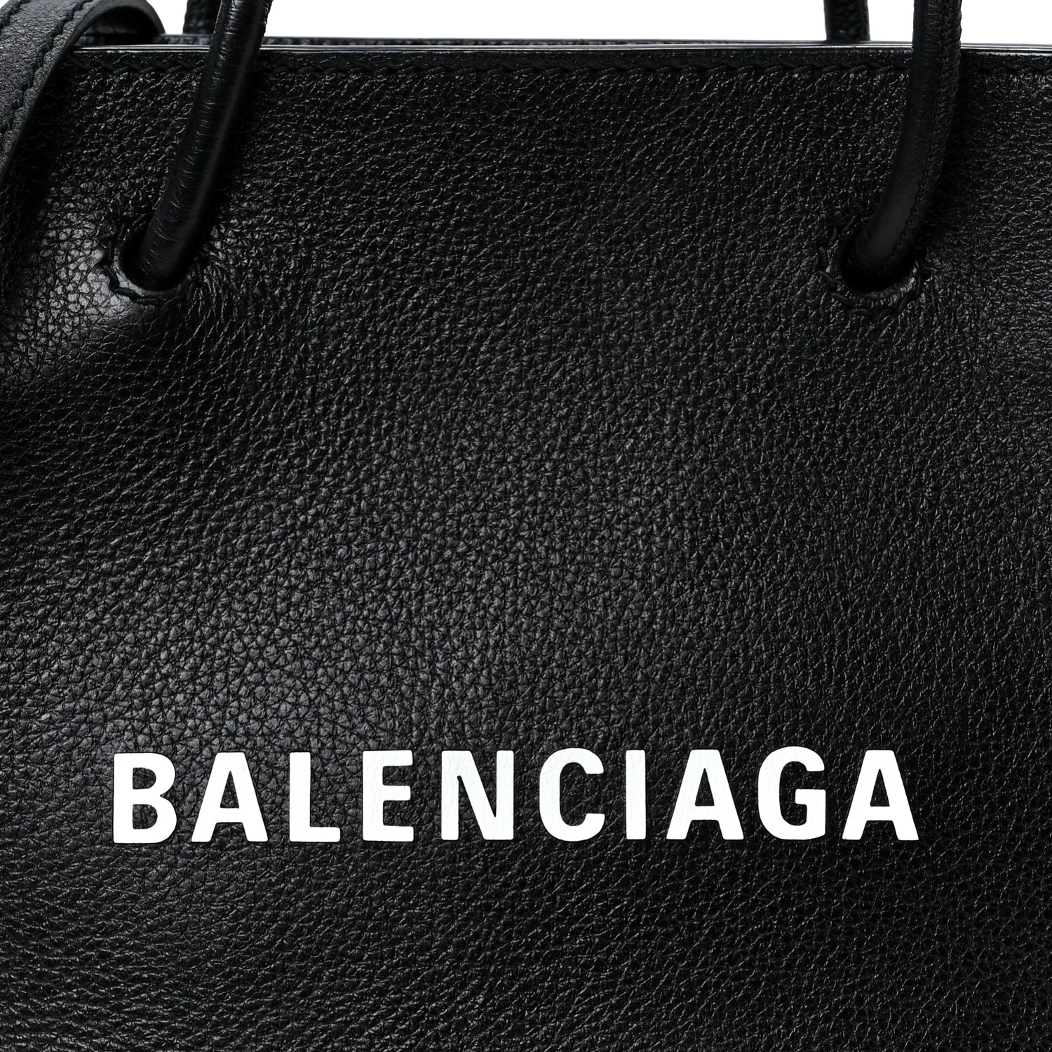 Calfskin Logo XXS Shopping Tote Black