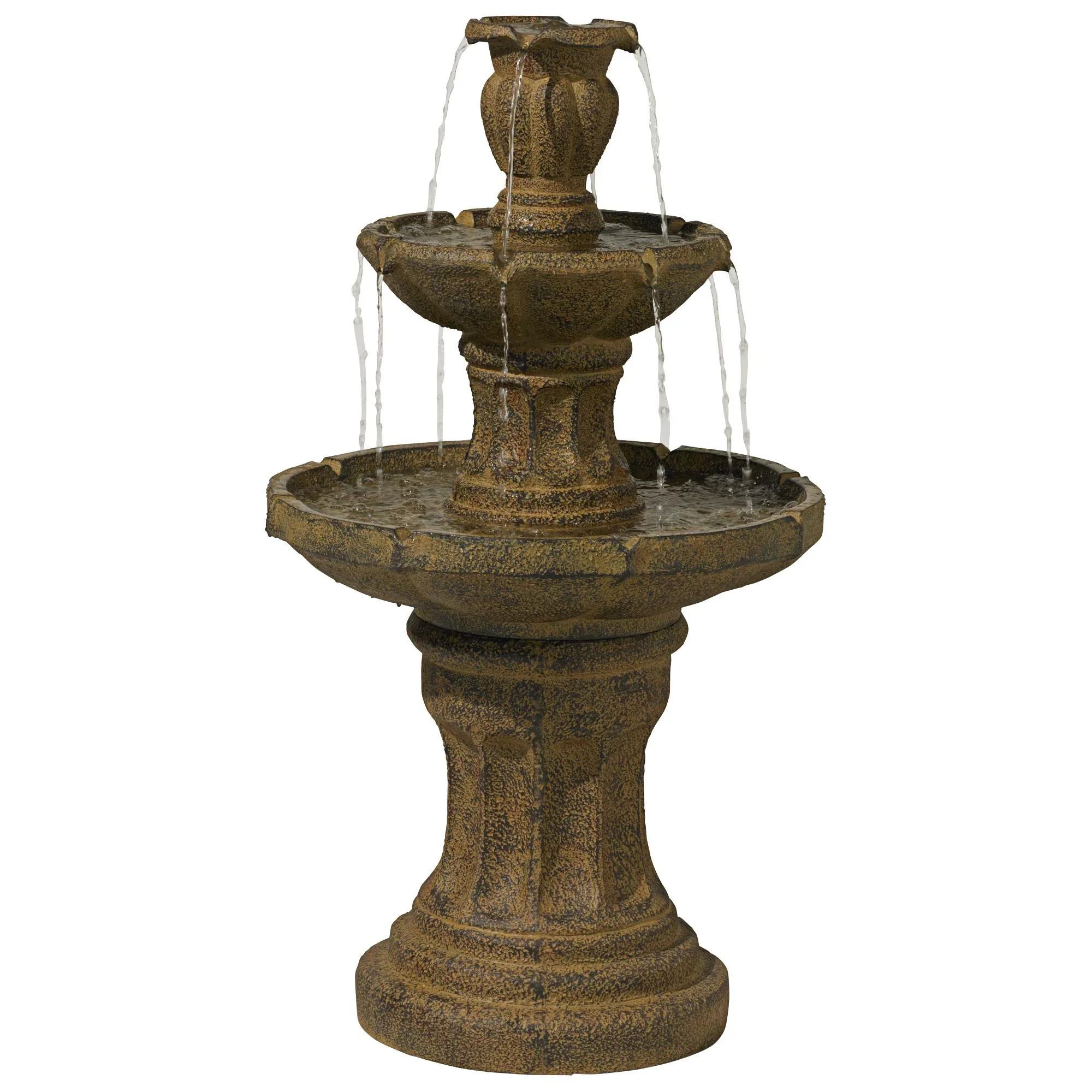 Tuscan Garden 41 1/2 High Large Traditional Italian Indoor Outdoor Decor Dark Faux Stone Floor Fountain Tiered