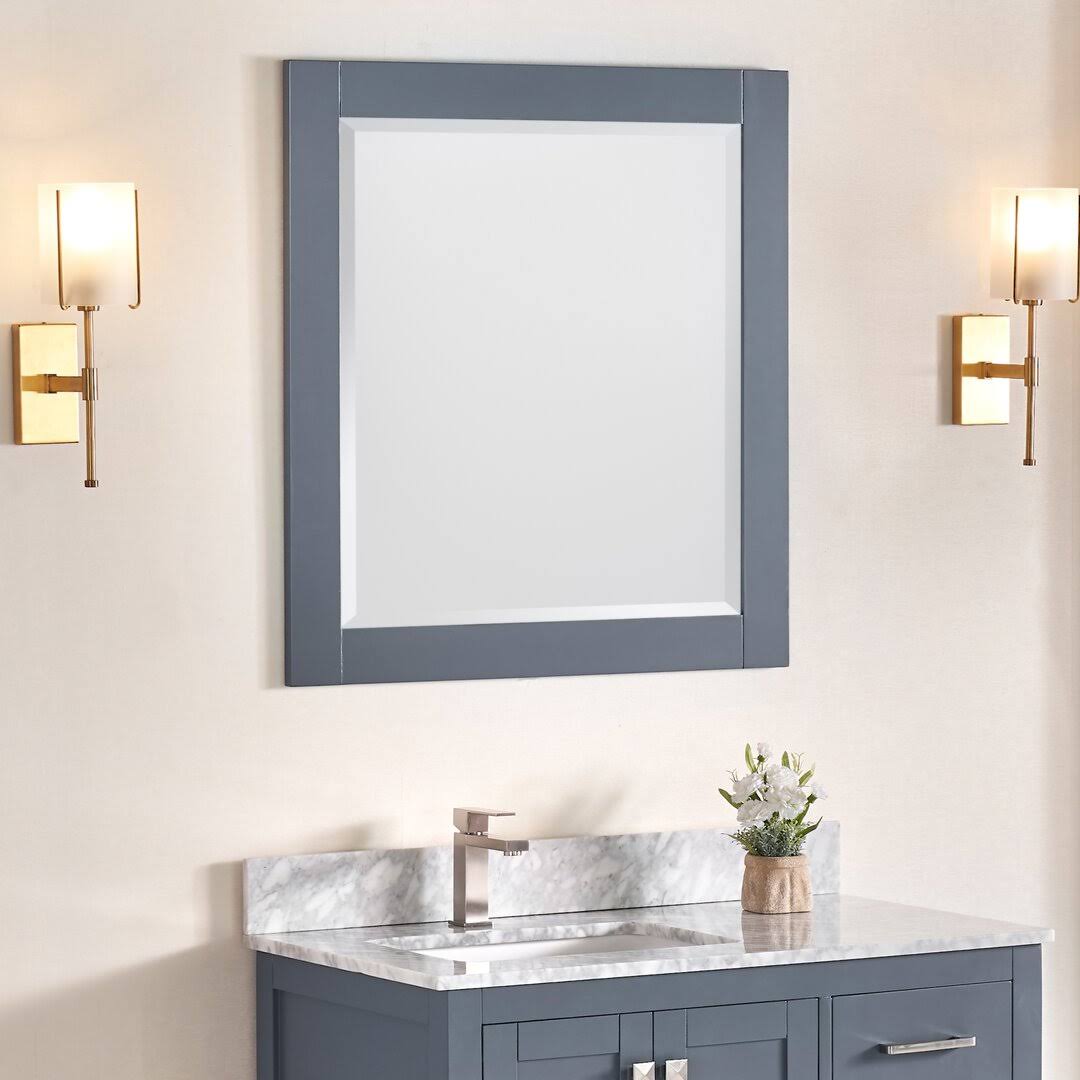 Aalayah Bathrrom / Vanity Mirror Latitude Run Finish: Charcoal Gray, Size: 34 W x 32
